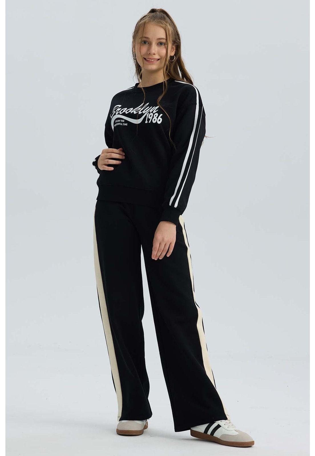 Polerón Niña Print Posicional Negro-3