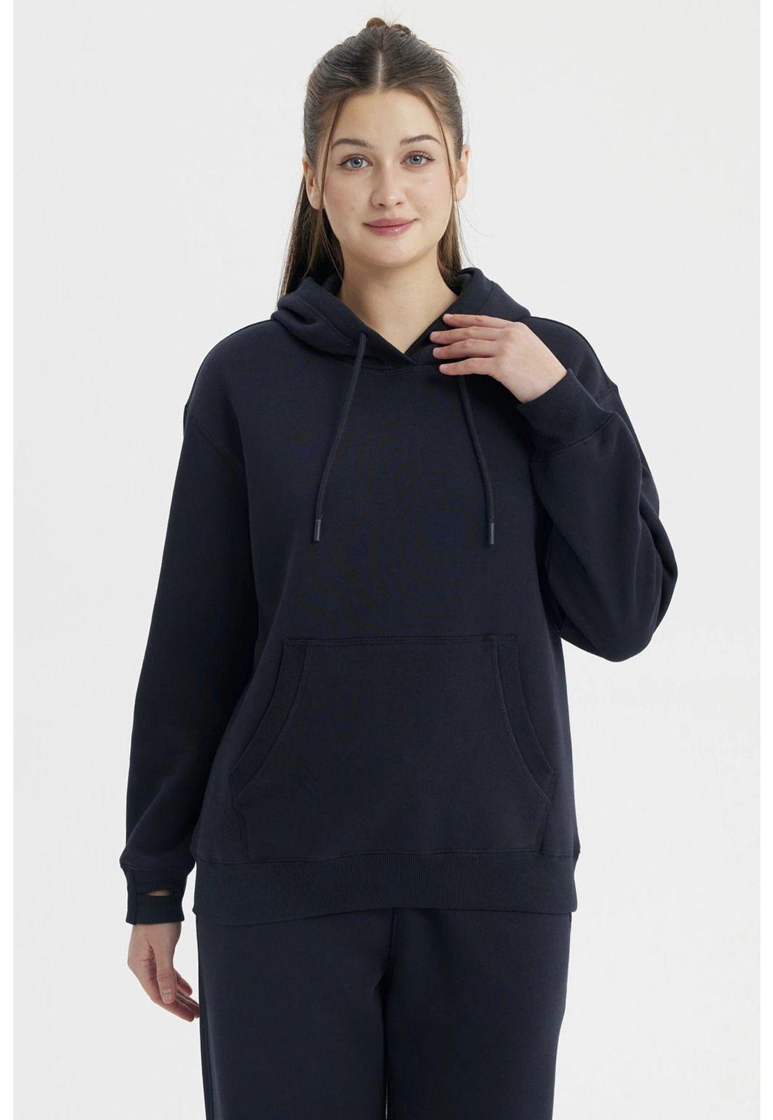 Polerón Mujer Cerrado Canguro Azul Marino-0