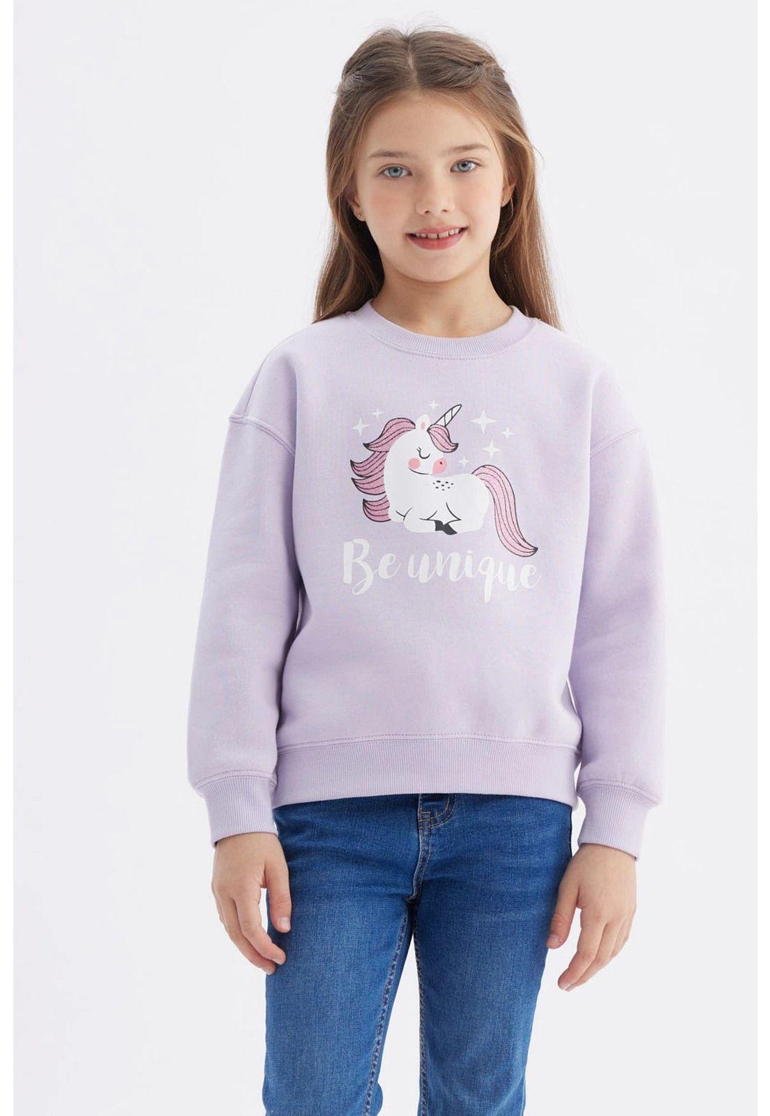 Polerón Niña Básico Print Lila-0