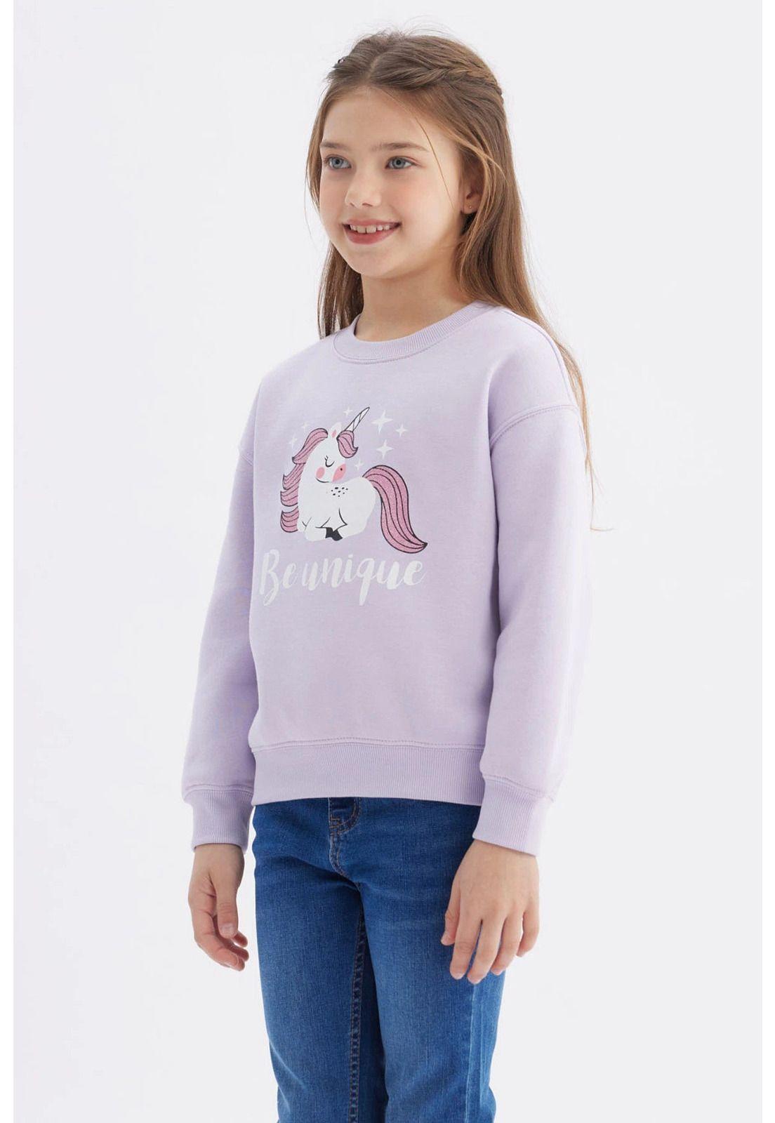Polerón Niña Básico Print Lila-1