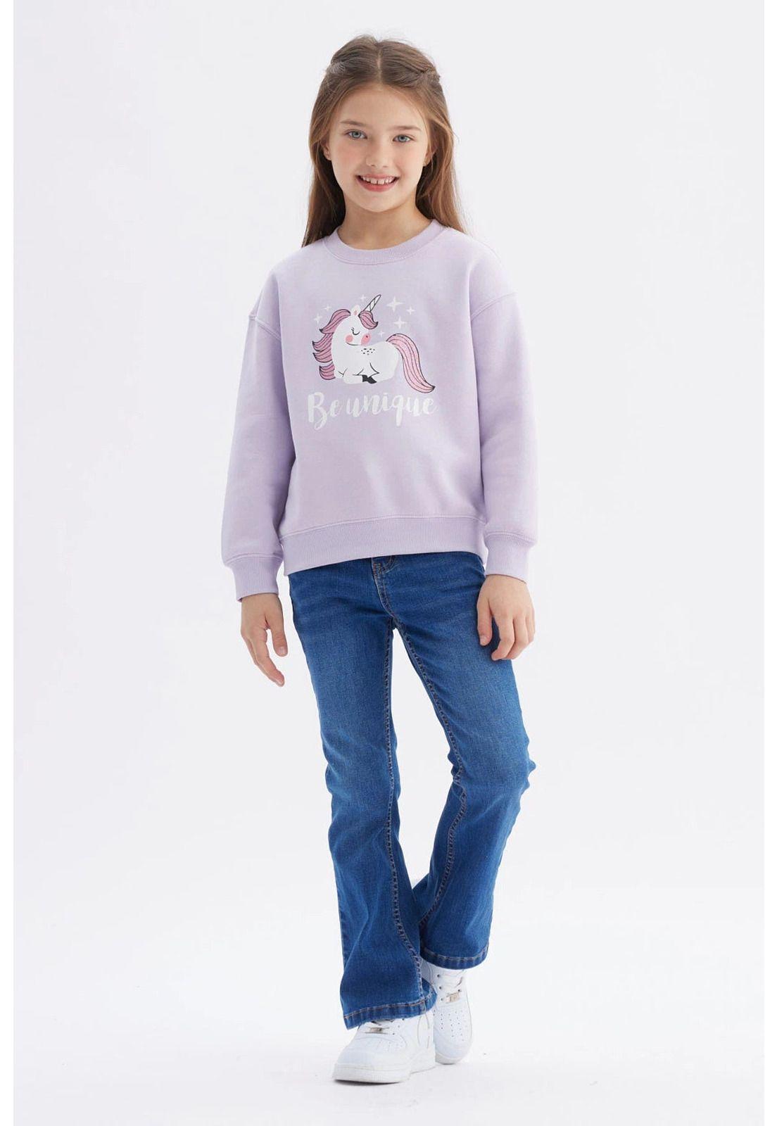 Polerón Niña Básico Print Lila-3