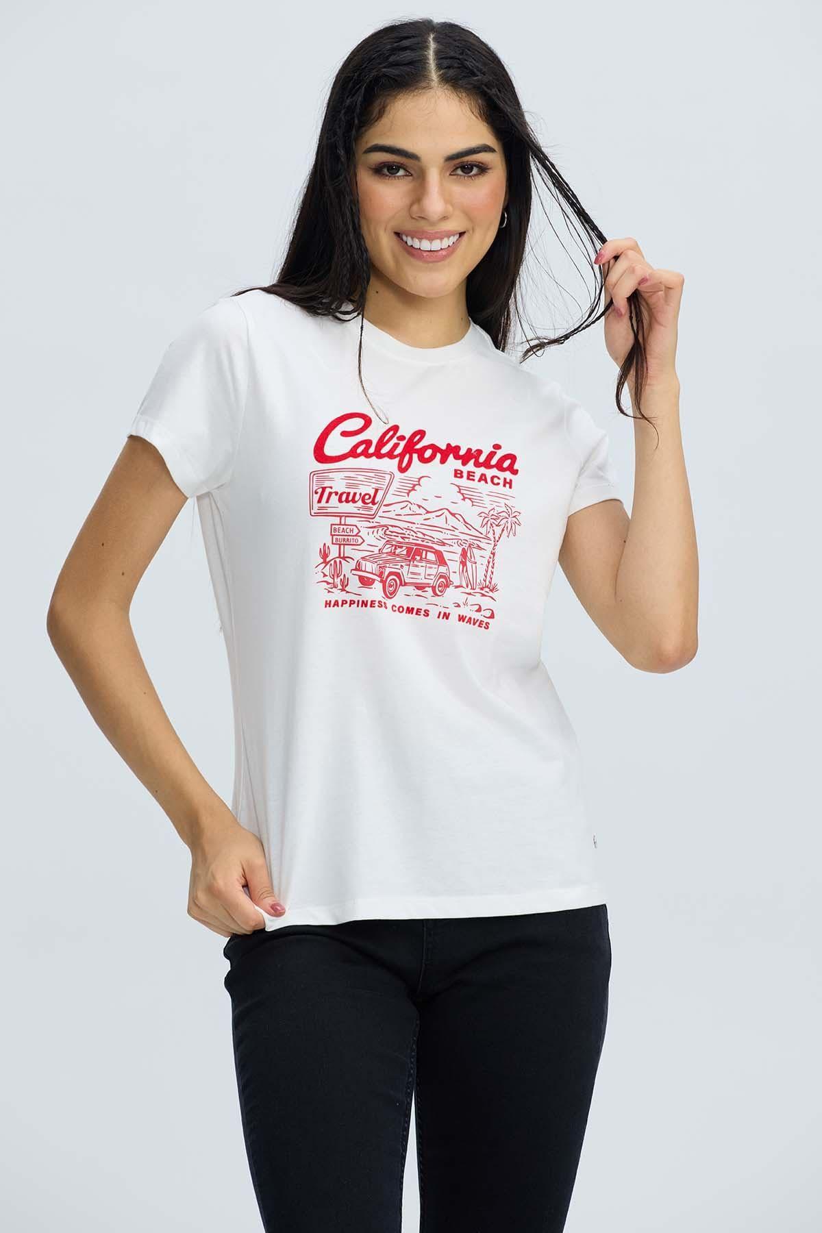 Polera Mujer Básica Print Crudo-0