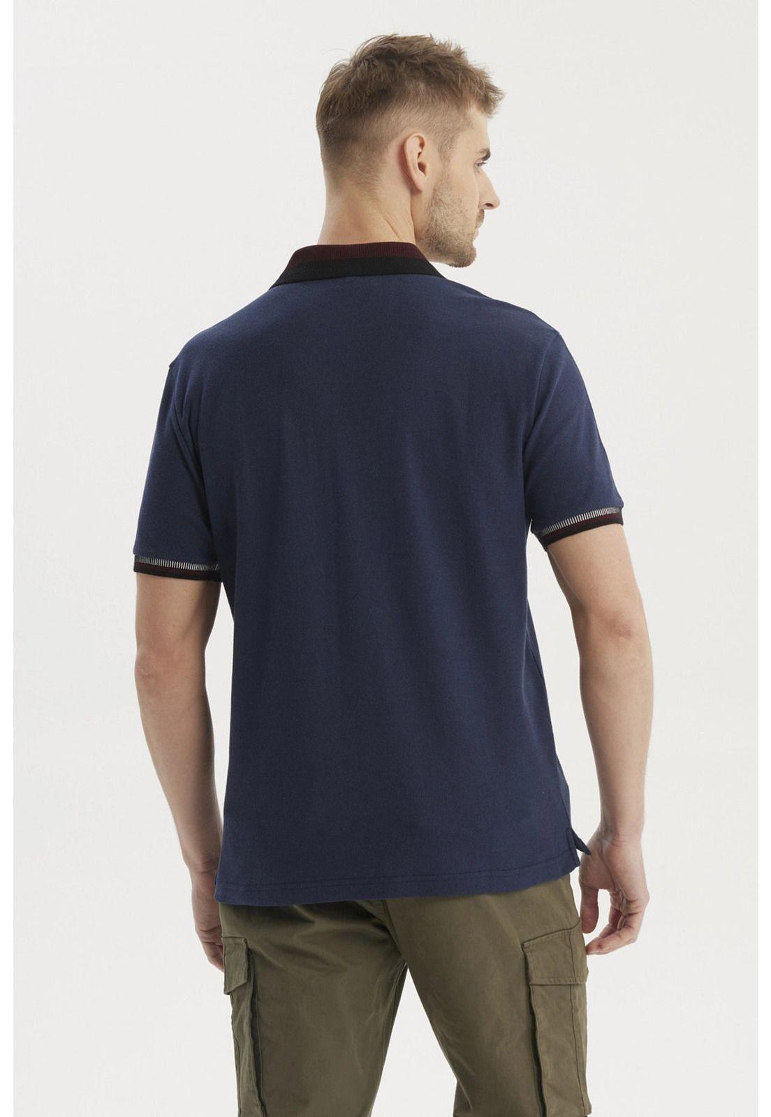 Polera Hombre Cuello Polo Azul Marino-2