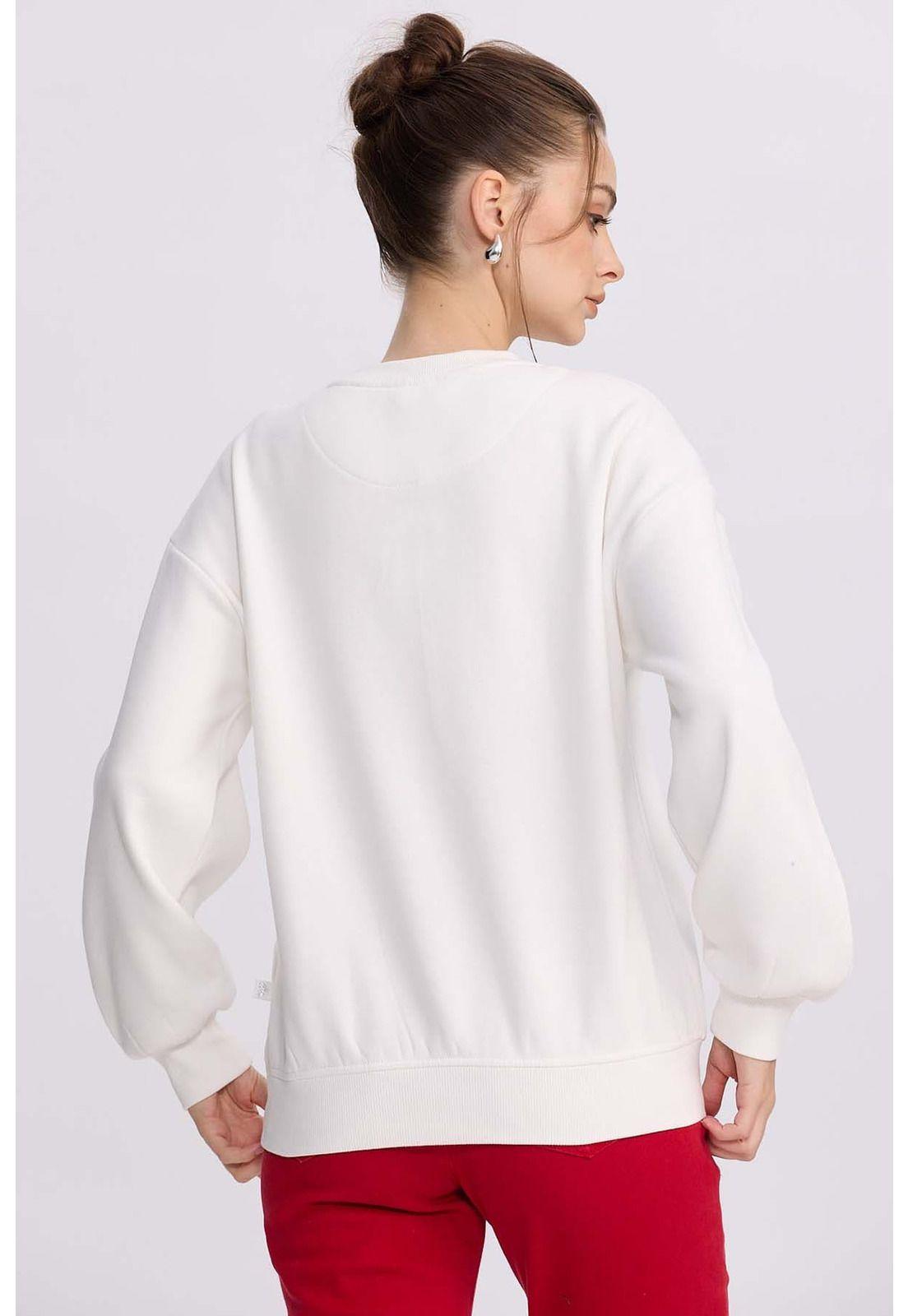 Polerón Mujer Print Crema-2