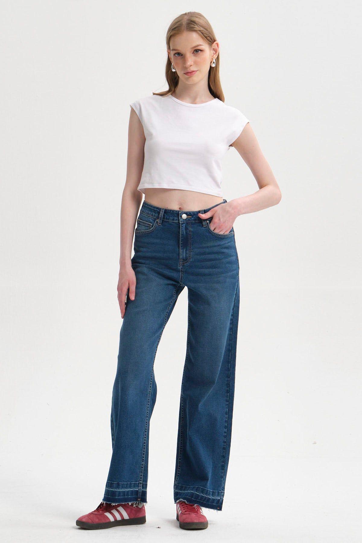 Jeans Mujer Calce Recto Azul Oscuro II-3