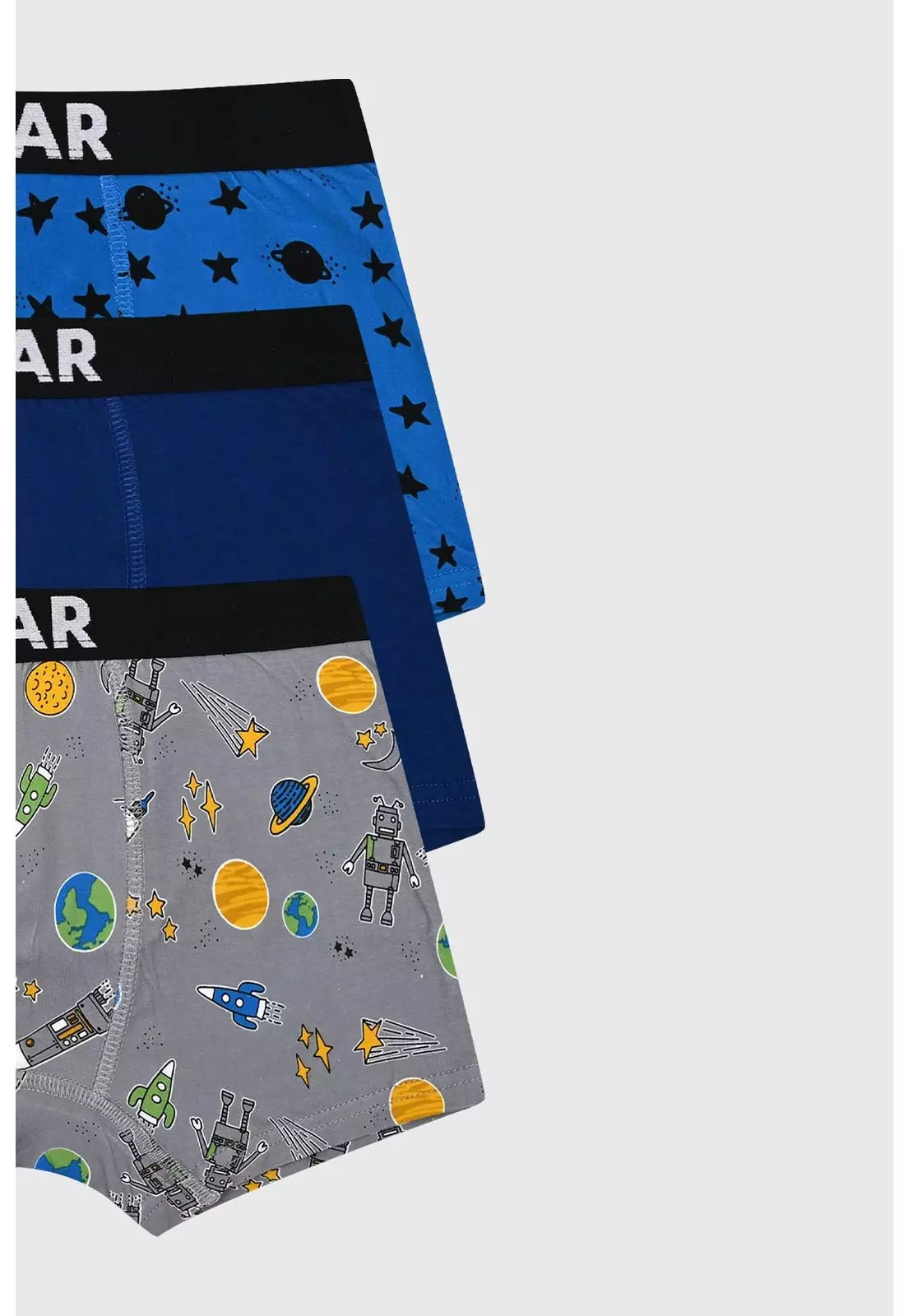 Boxer Niño Tripack Liso Azul-1