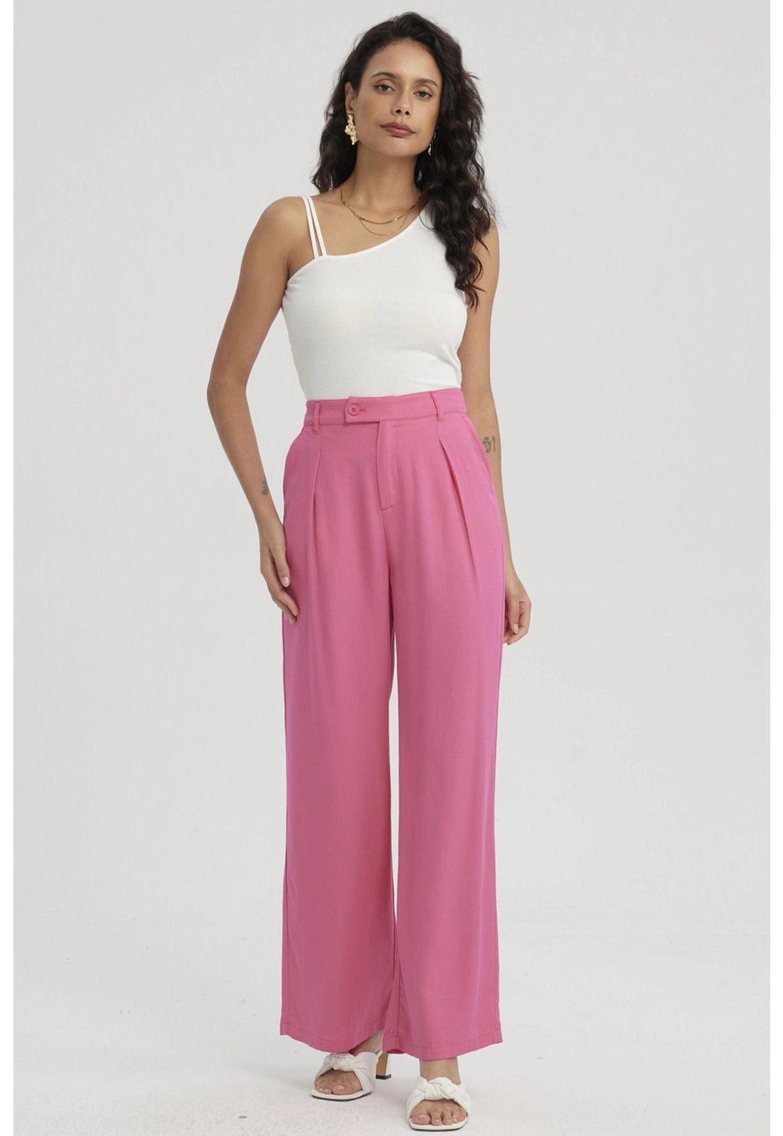 Pantalón Mujer Sastrero Fucsia-1