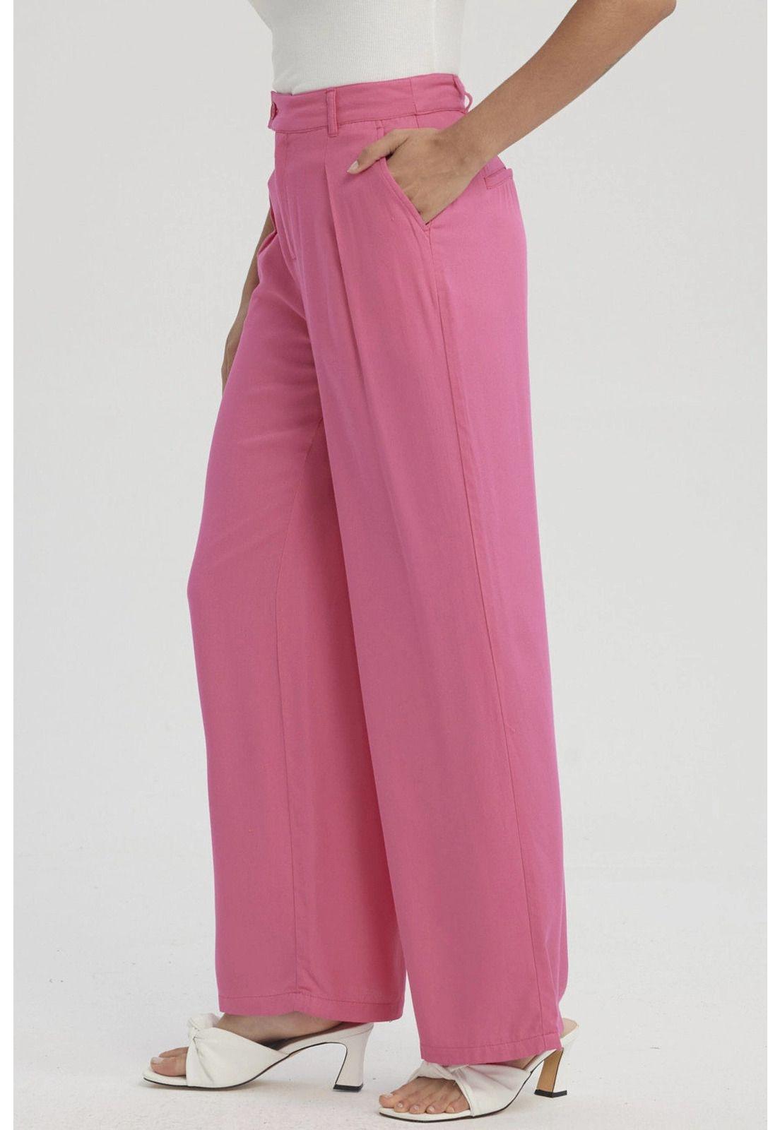 Pantalón Mujer Sastrero Fucsia-3