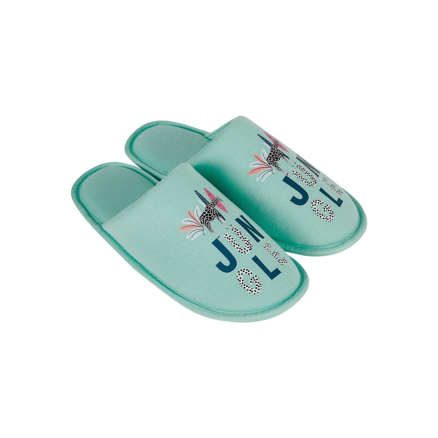 Pantufla Mujer Estampada Turquesa Fashion's Park-0