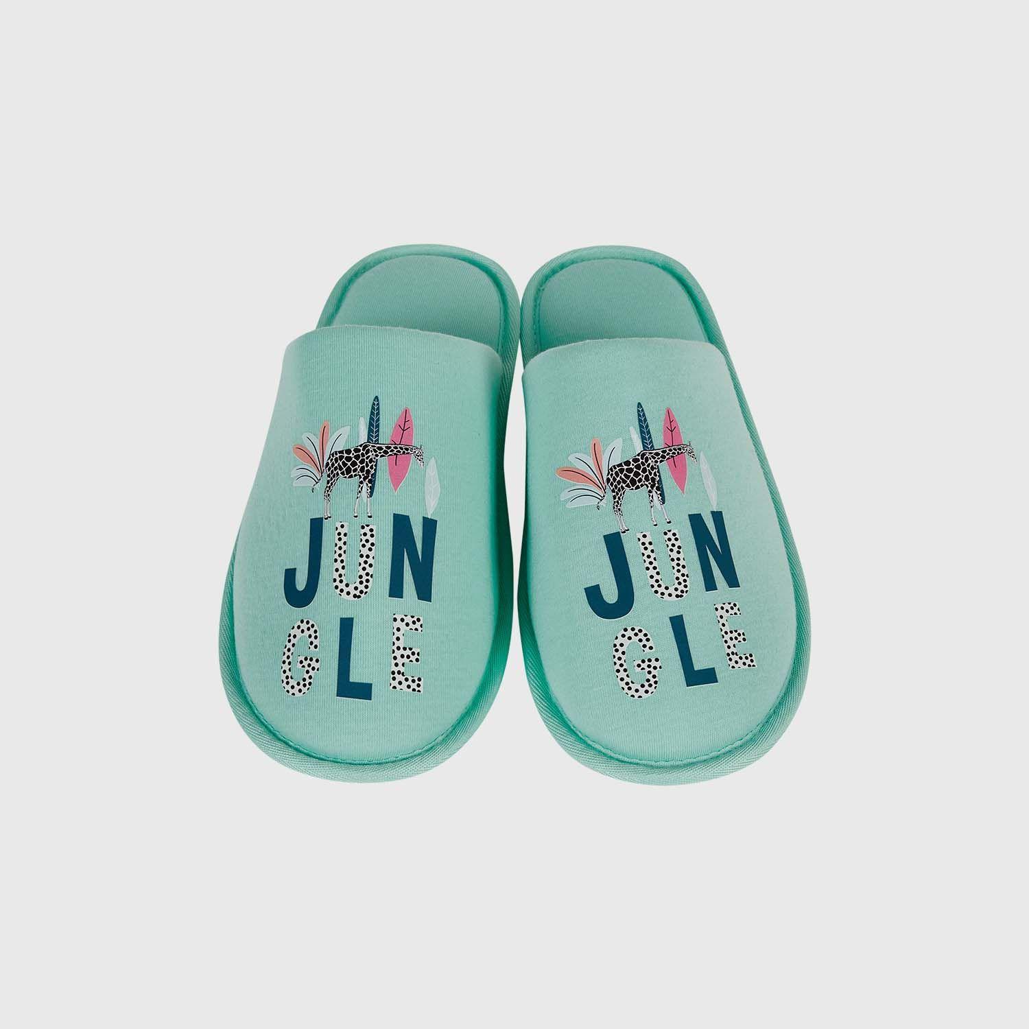 Pantufla Mujer Estampada Turquesa Fashion's Park-1