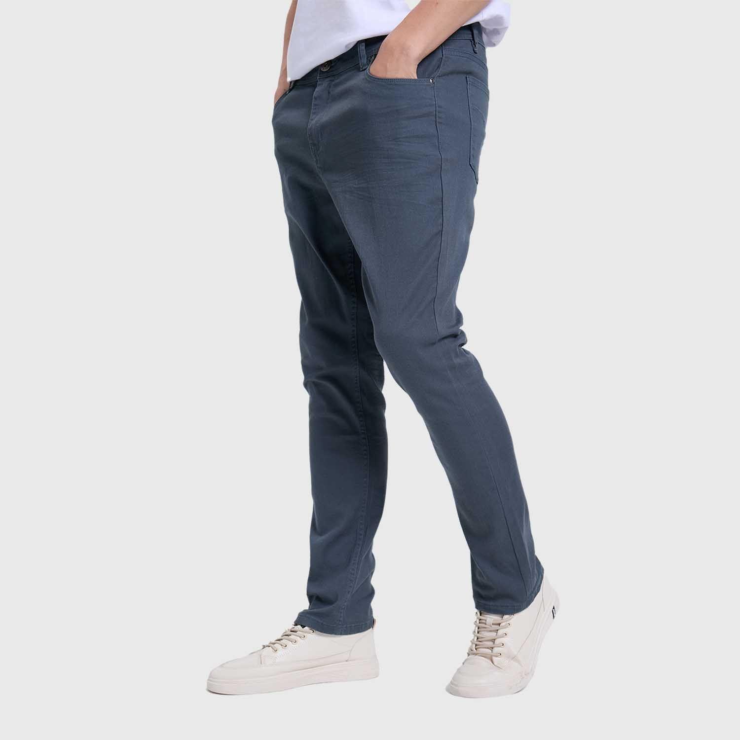Jeans Hombre Slim Color Petroleo I Fashion's Park-1
