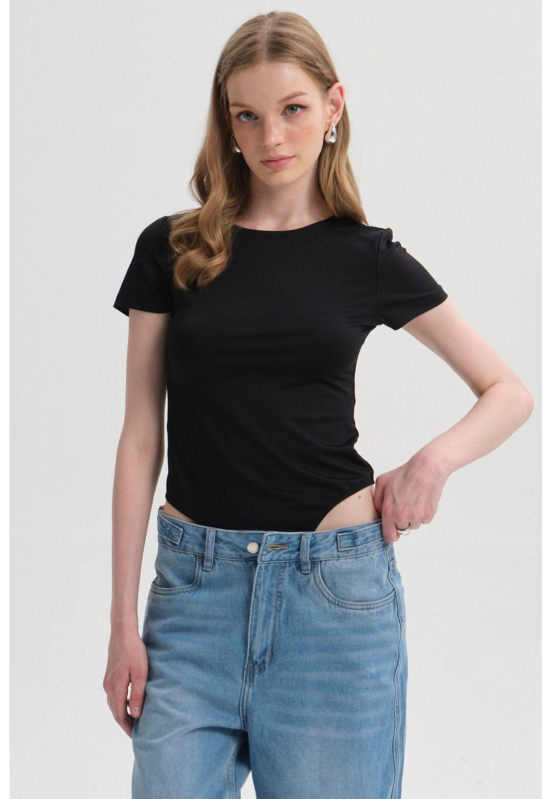Polera Mujer Body Liso Negro-0