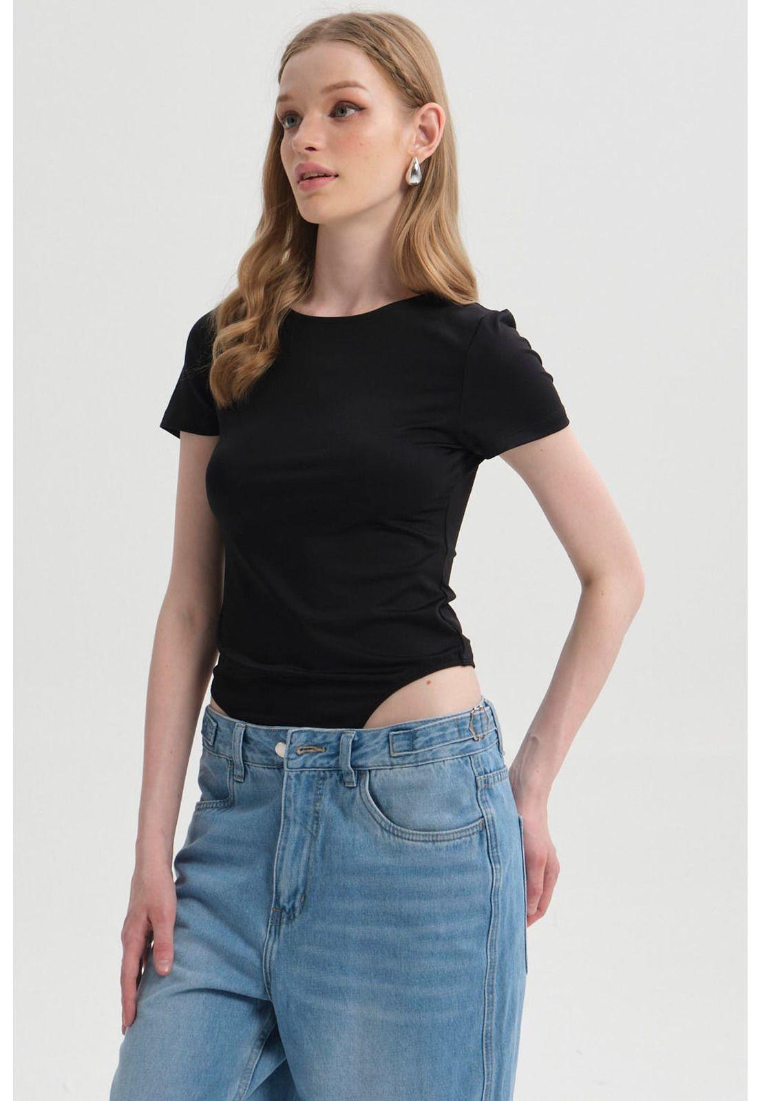 Polera Mujer Body Liso Negro-1
