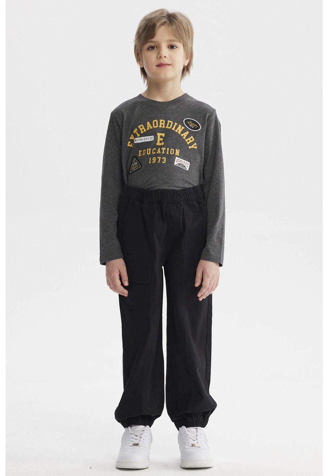 Pantalón Niño Pitillo Negro-3