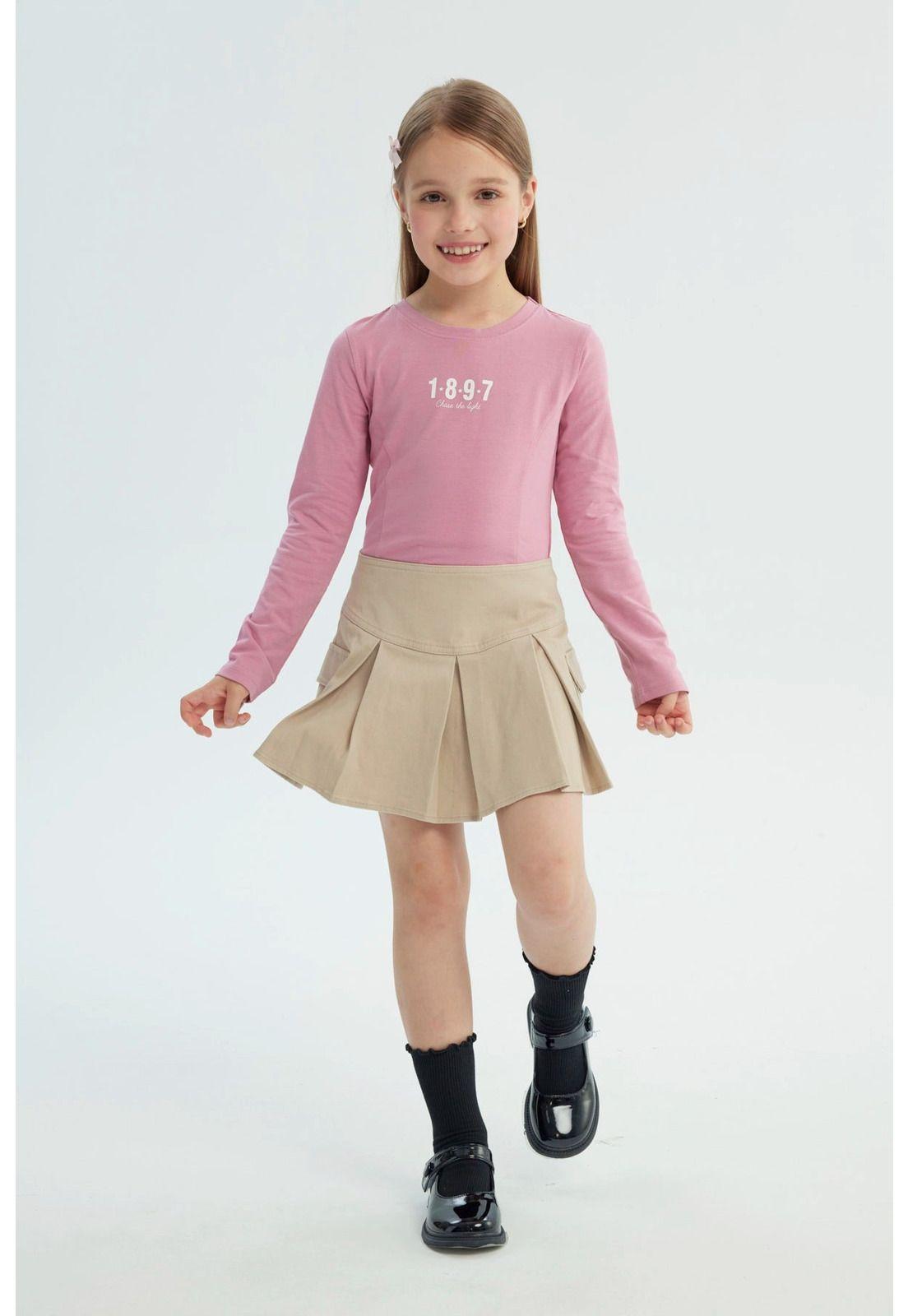 Falda Niña Falda Beige-3