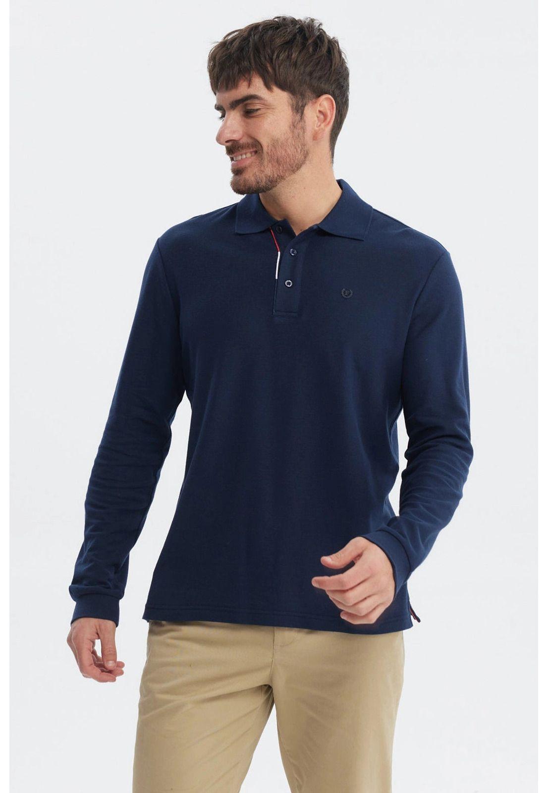 Polera Hombre Print Silicona Azul Marino-1