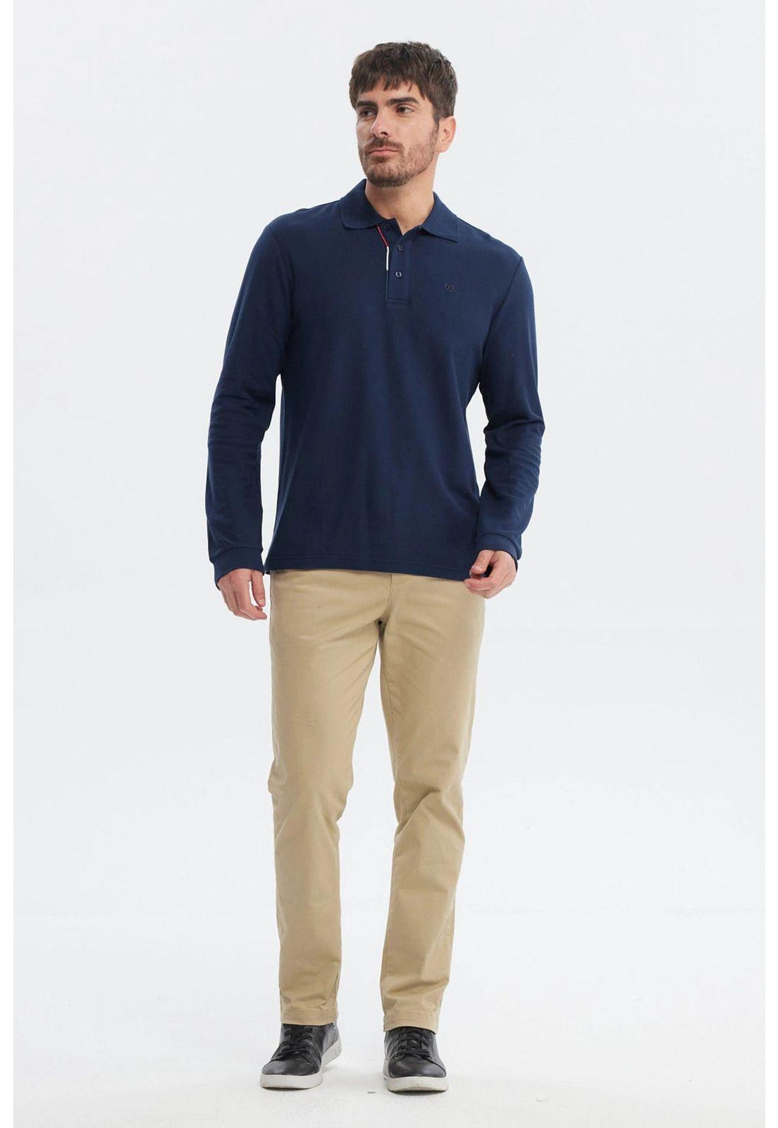 Polera Hombre Print Silicona Azul Marino-3