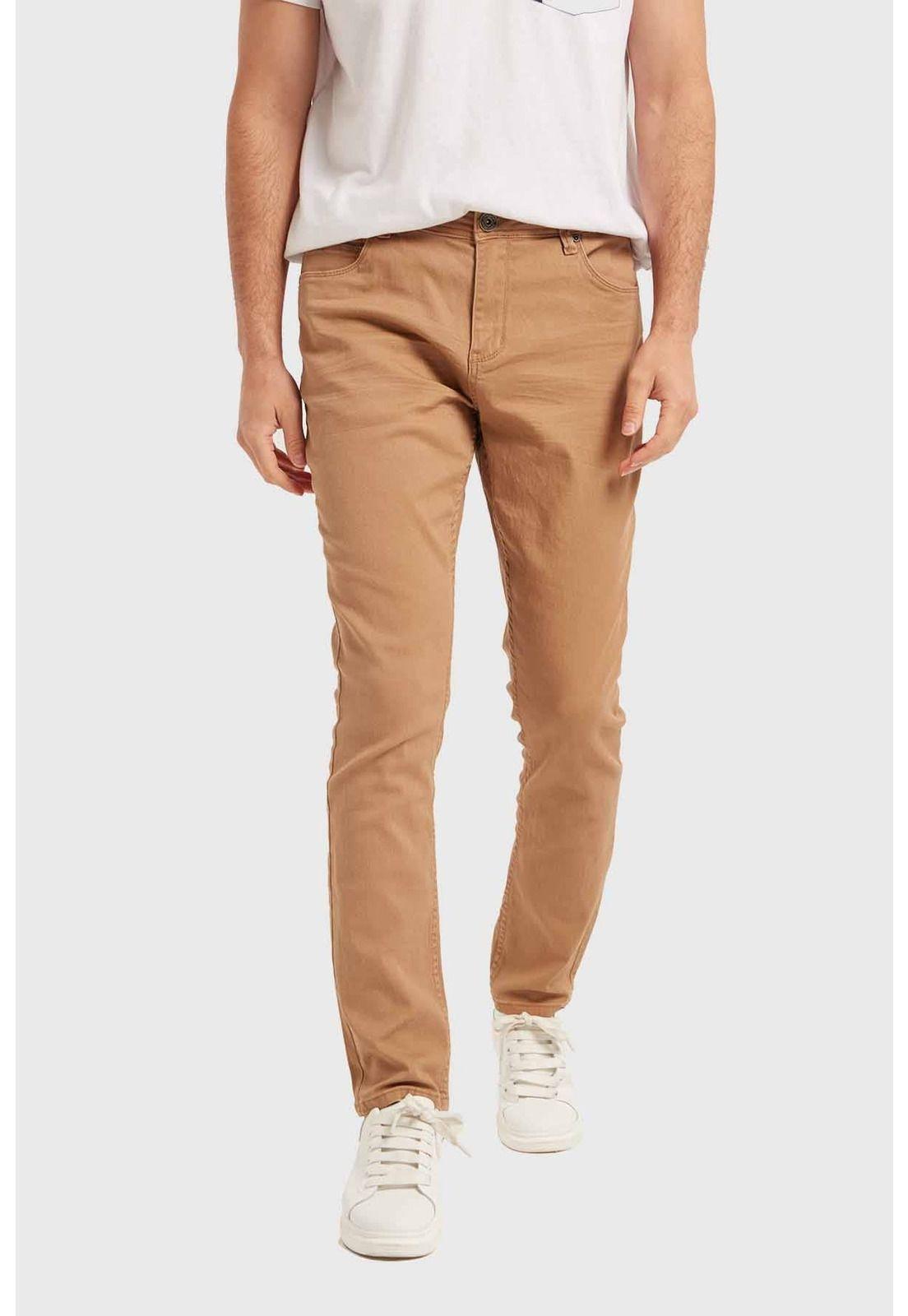 Jeans Hombre Slim Beige-0