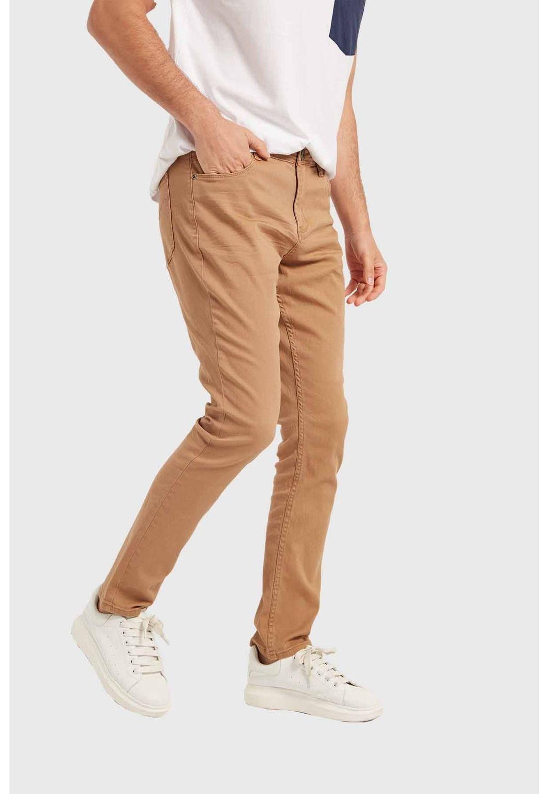 Jeans Hombre Slim Beige-1