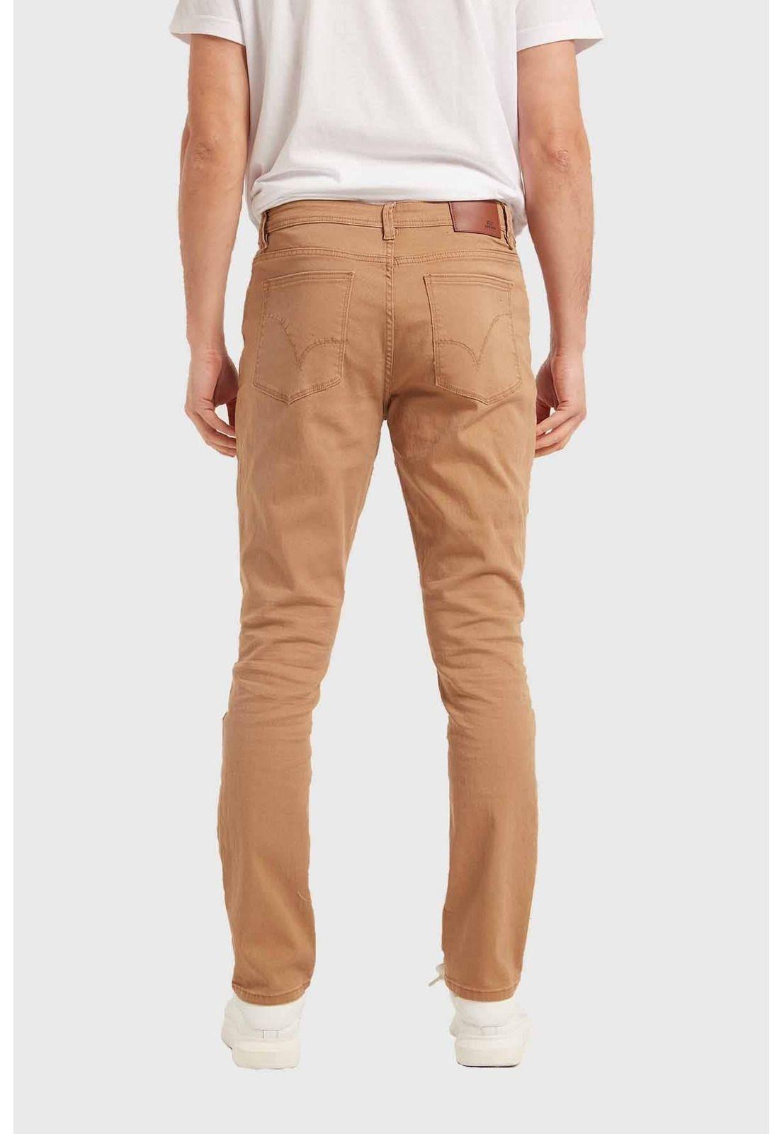 Jeans Hombre Slim Beige-2