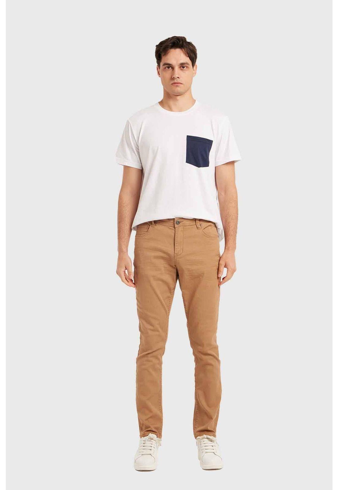 Jeans Hombre Slim Beige-3