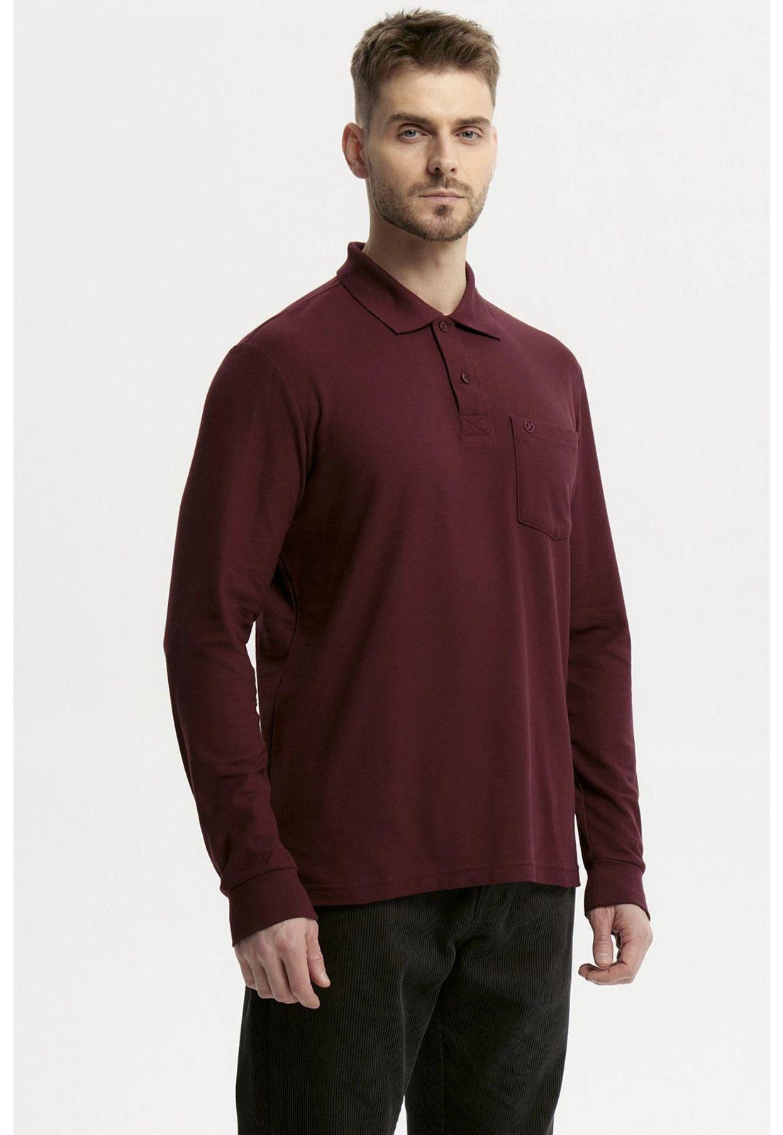 Polera Hombre Pique Básica Burdeo - ll-1