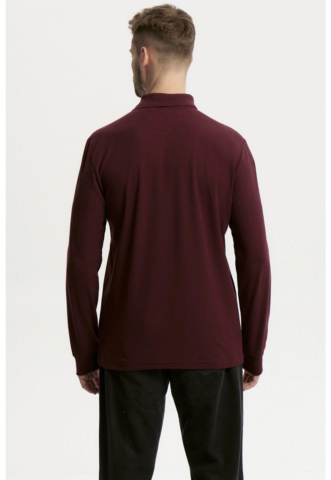 Polera Hombre Pique Básica Burdeo - ll-2