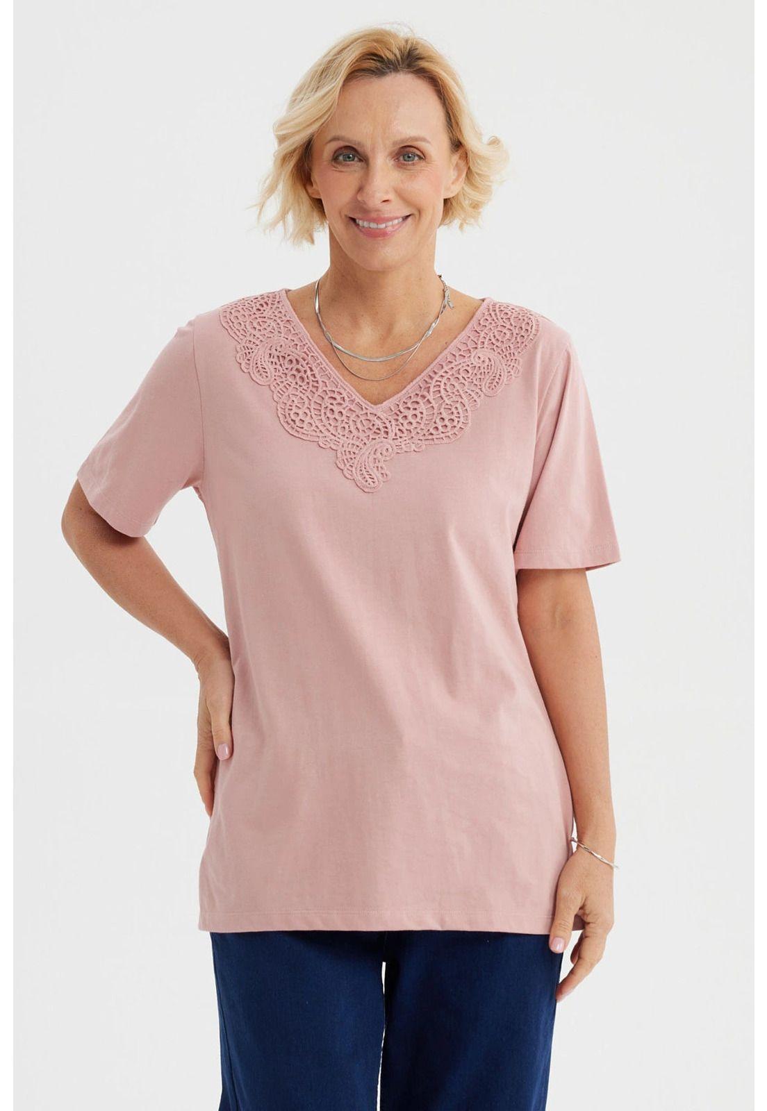 Polera Mujer Macramé Palo Rosa-0