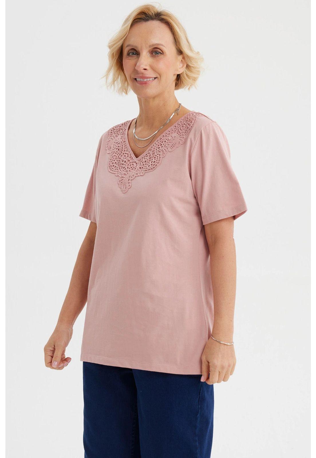 Polera Mujer Macramé Palo Rosa-1