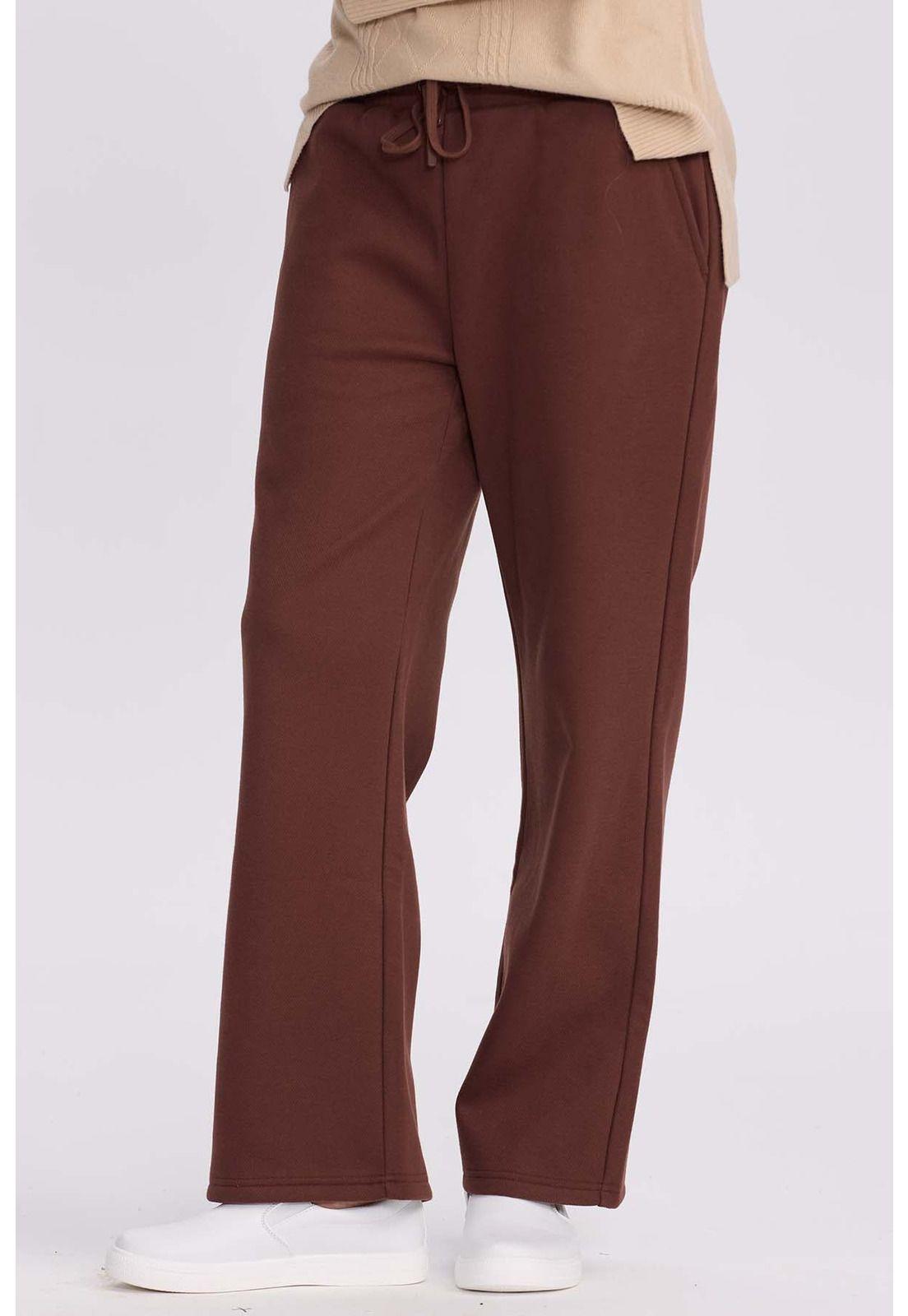 Pantalón Buzo Mujer Doble Faz Café-1