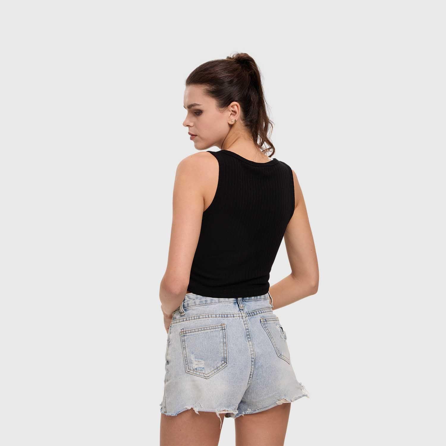 Polera Mujer Bordado Negro Fashion's Park-2