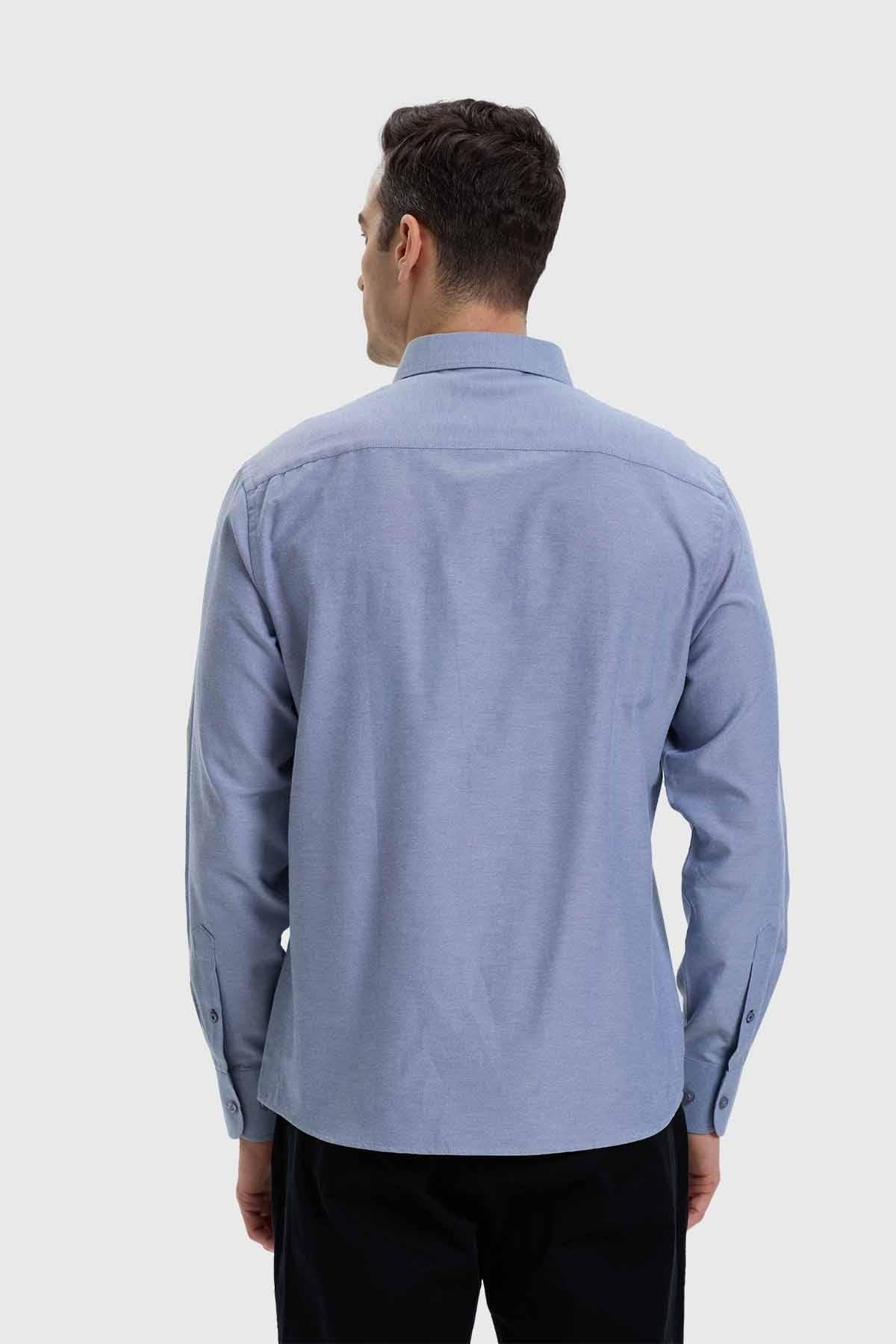 Camisa Hombre Oxford Gris-2