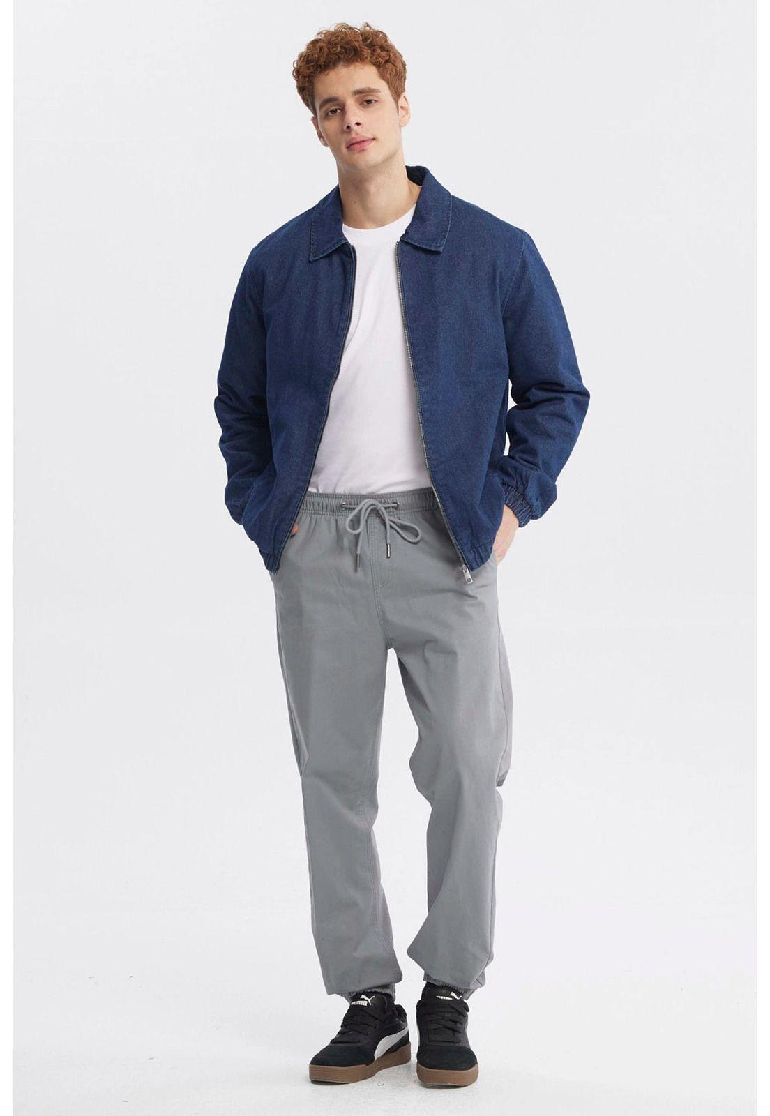 Chaqueta Hombre Cuello Camisero Azul-3