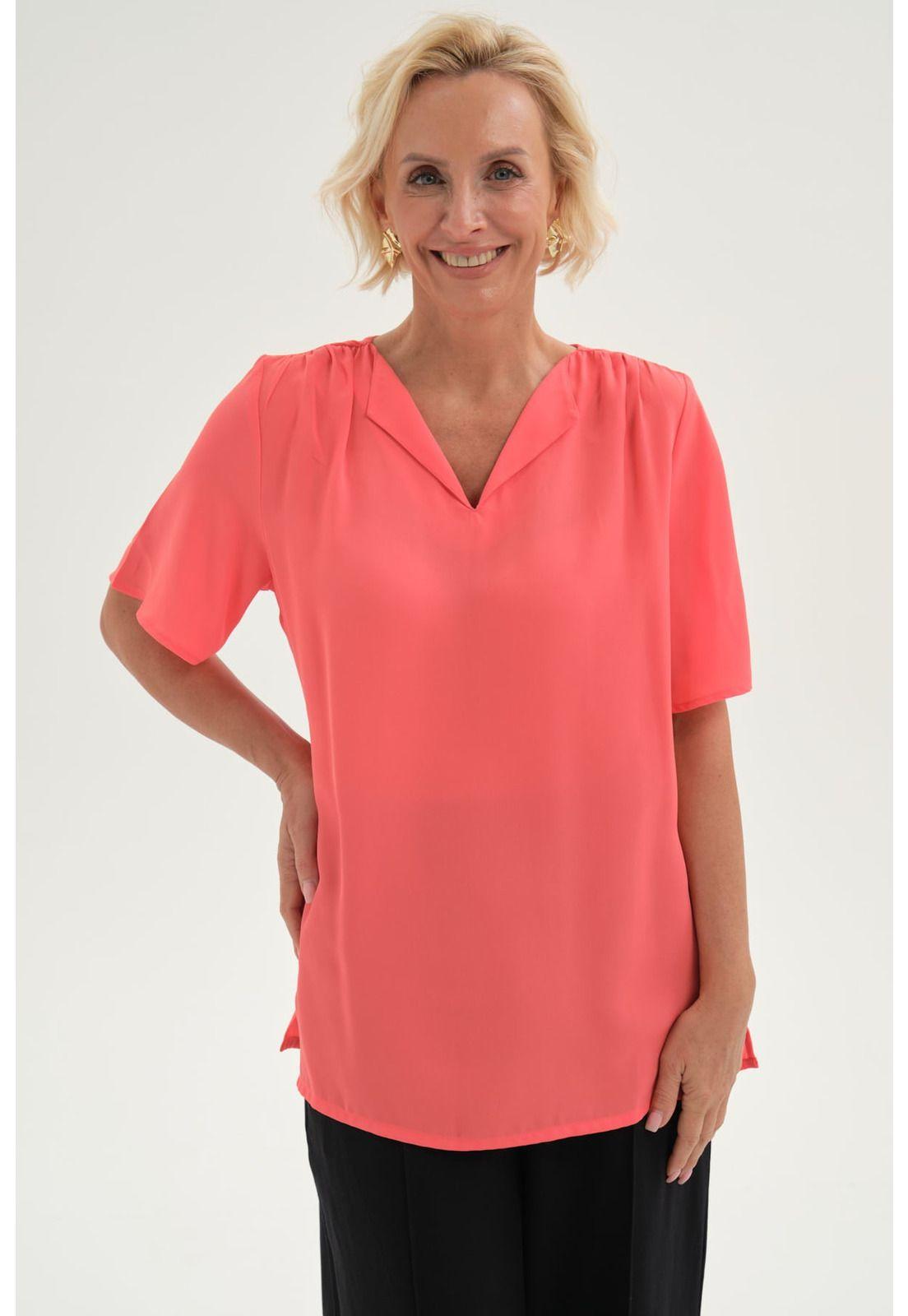 Blusa Mujer Vuelo Aplicación Coral-0