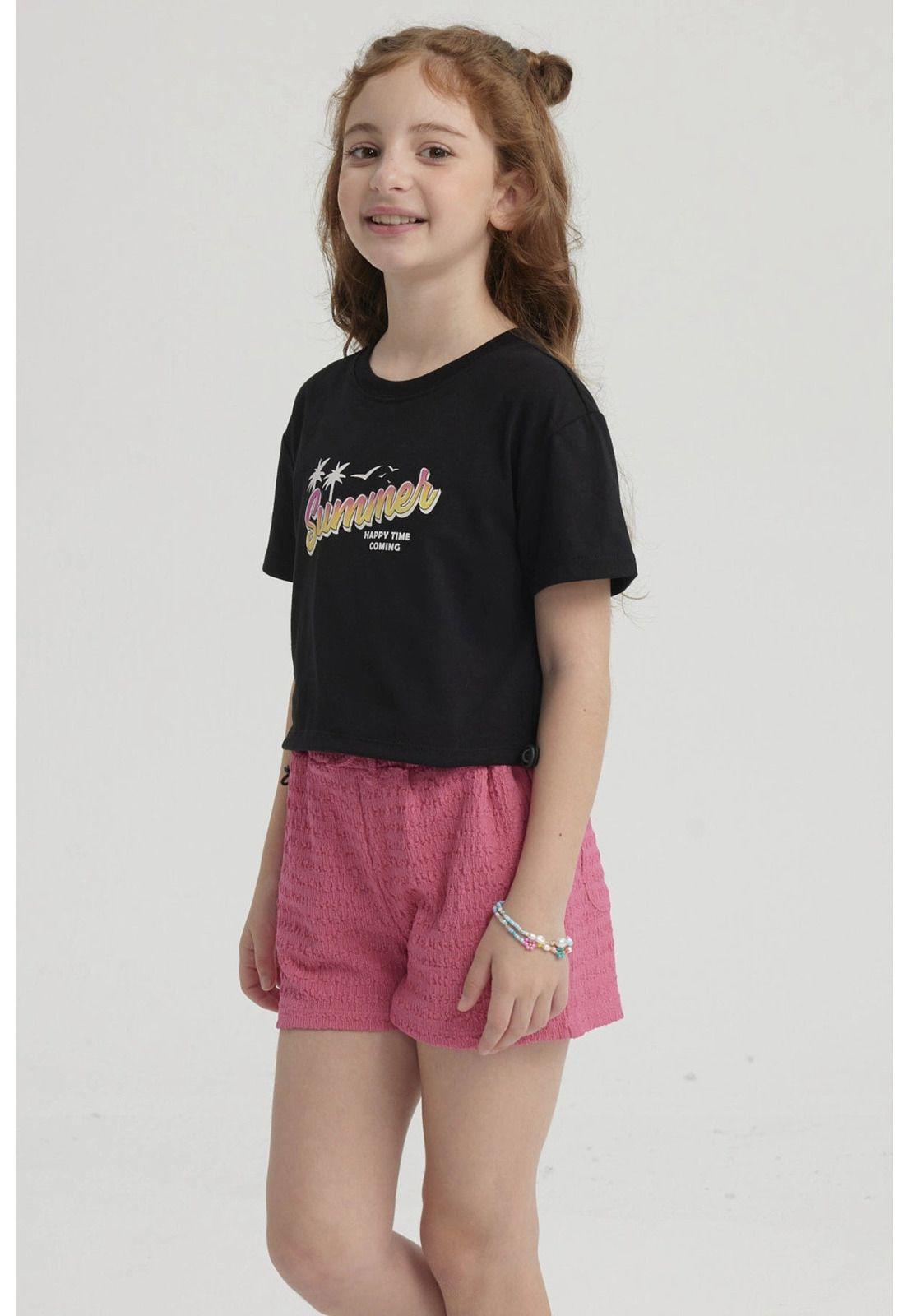 Polera Niña Ajustador Costado Negro-5