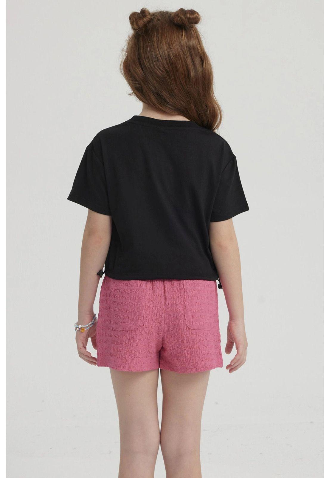 Polera Niña Ajustador Costado Negro-6