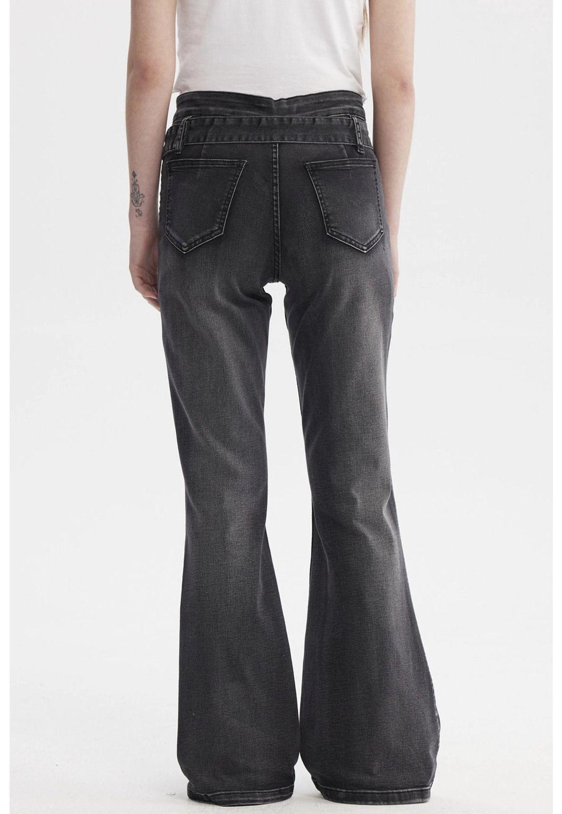 Jeans Mujer Moda Flare Negro - lll-2