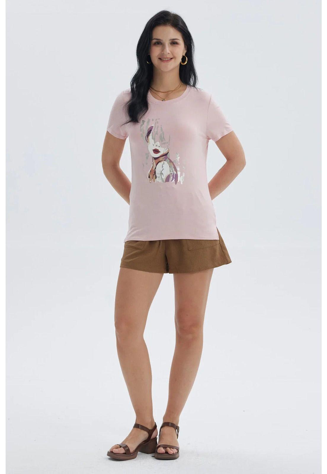 Polera Mujer Print Palo Rosa-3