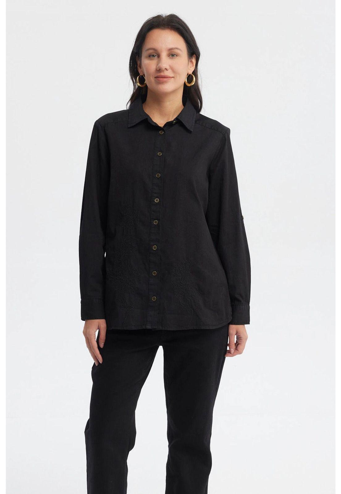 Blusa Mujer Mezclilla Negro-0