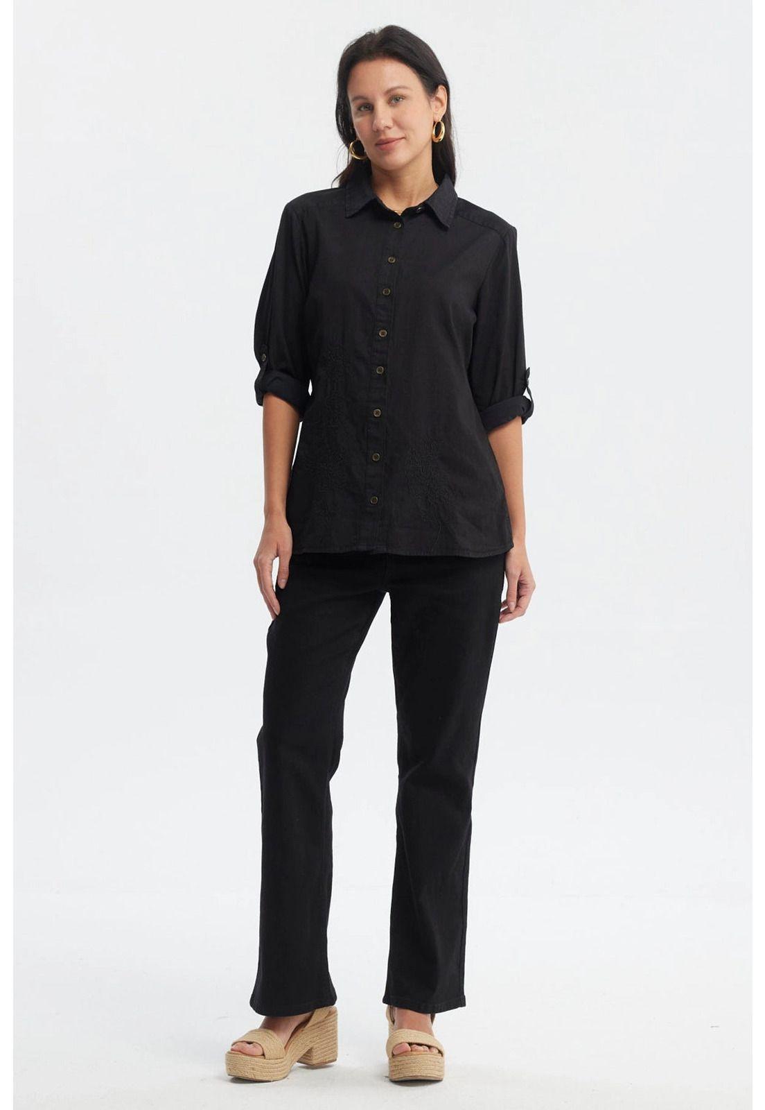 Blusa Mujer Mezclilla Negro-3