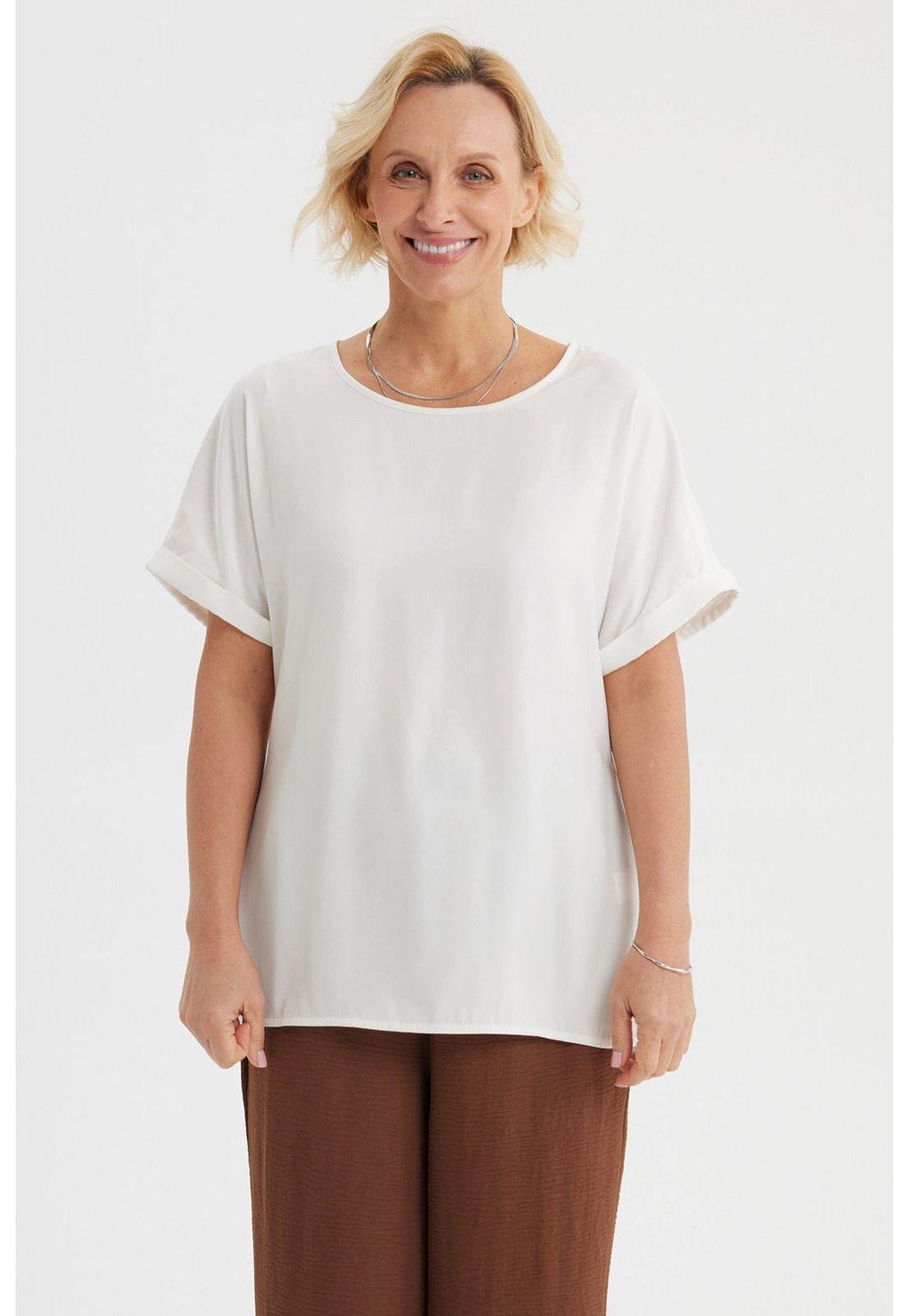 Blusa Mujer Roll Up Crudo-0