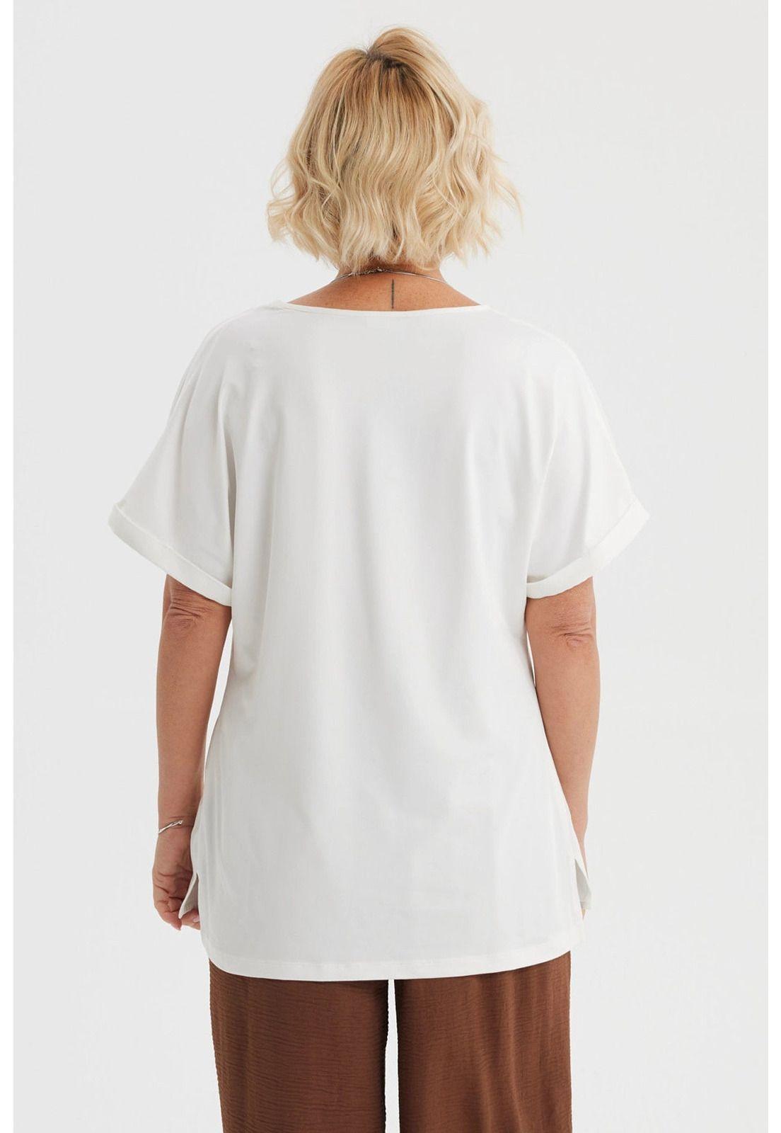 Blusa Mujer Roll Up Crudo-2