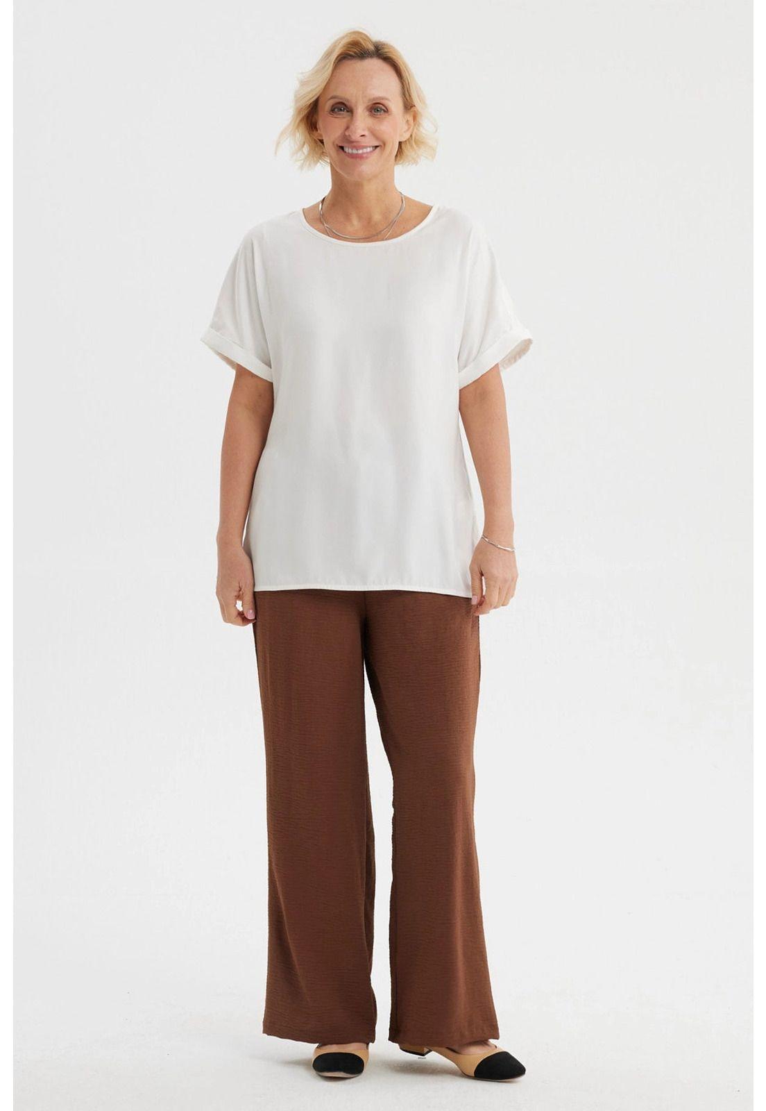 Blusa Mujer Roll Up Crudo-3