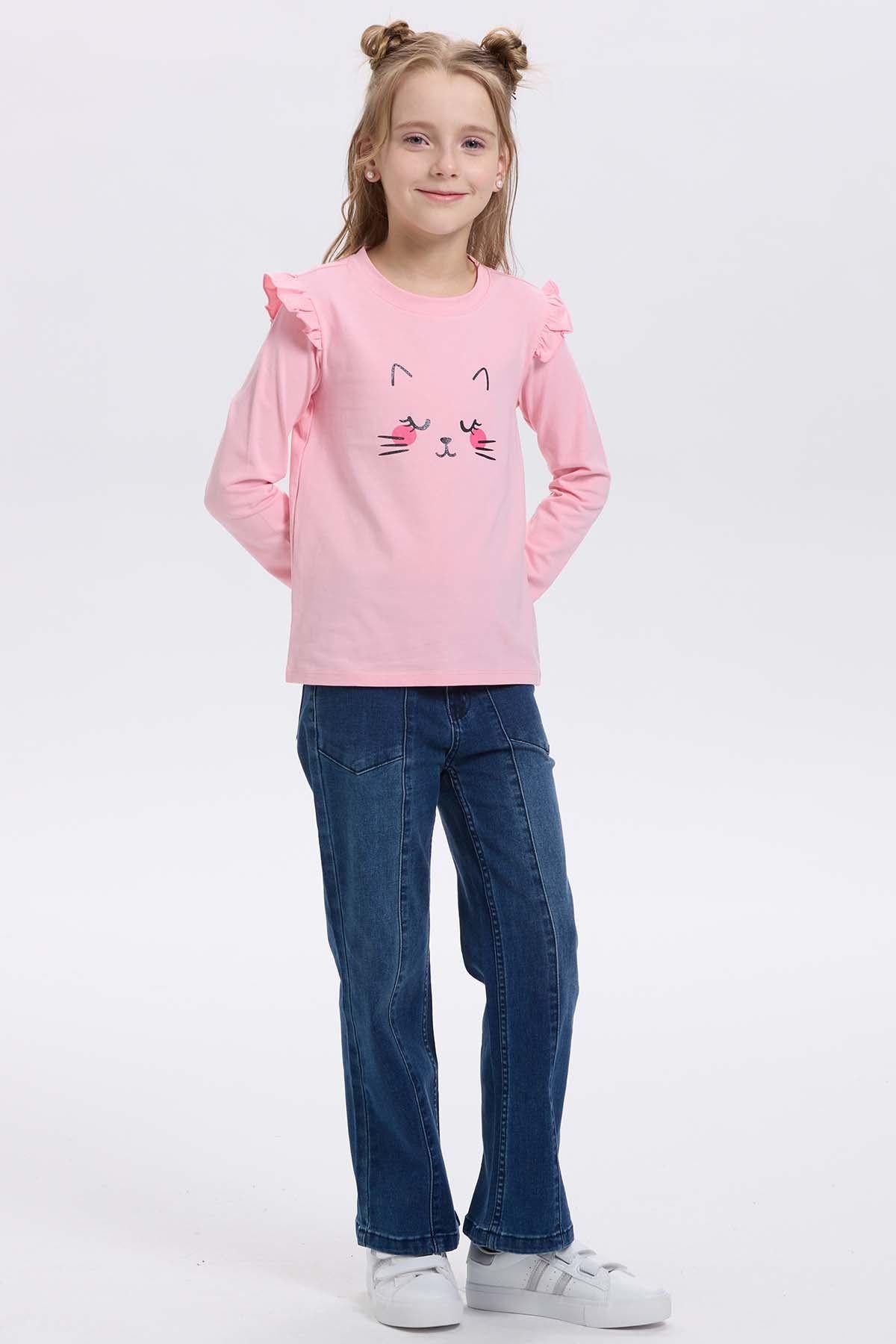 Polera Niña Print Posicional Rosado-3