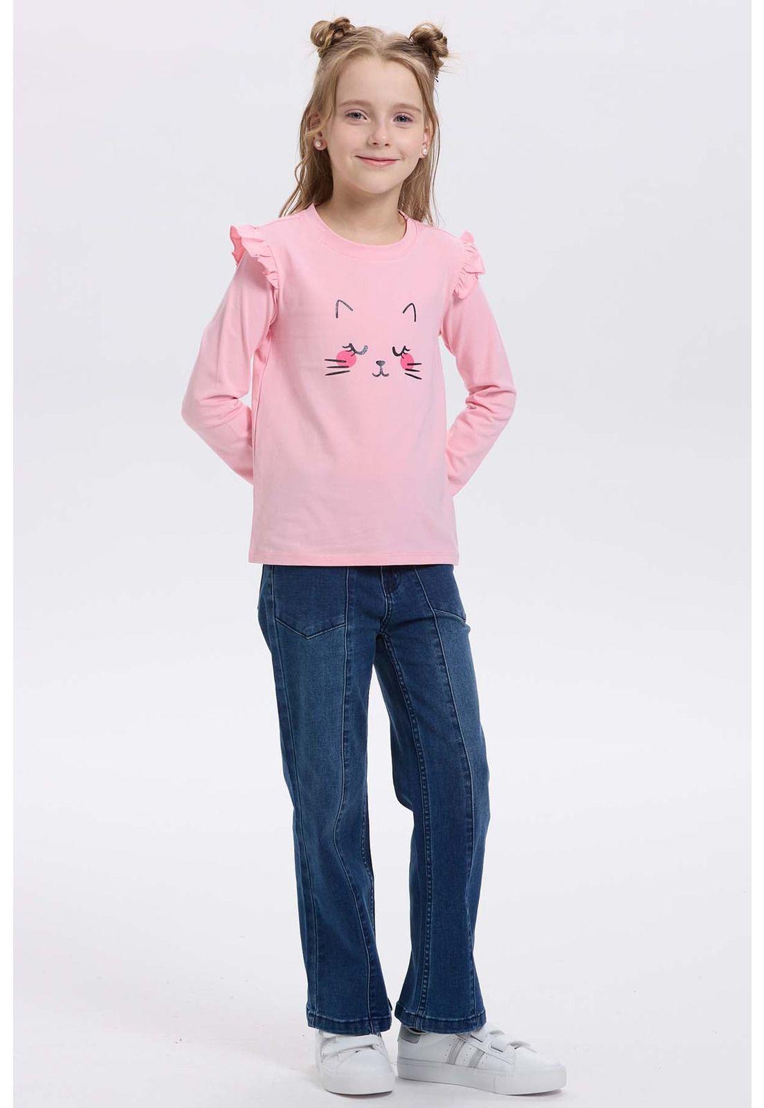 Polera Niña Print Posicional Rosado-3