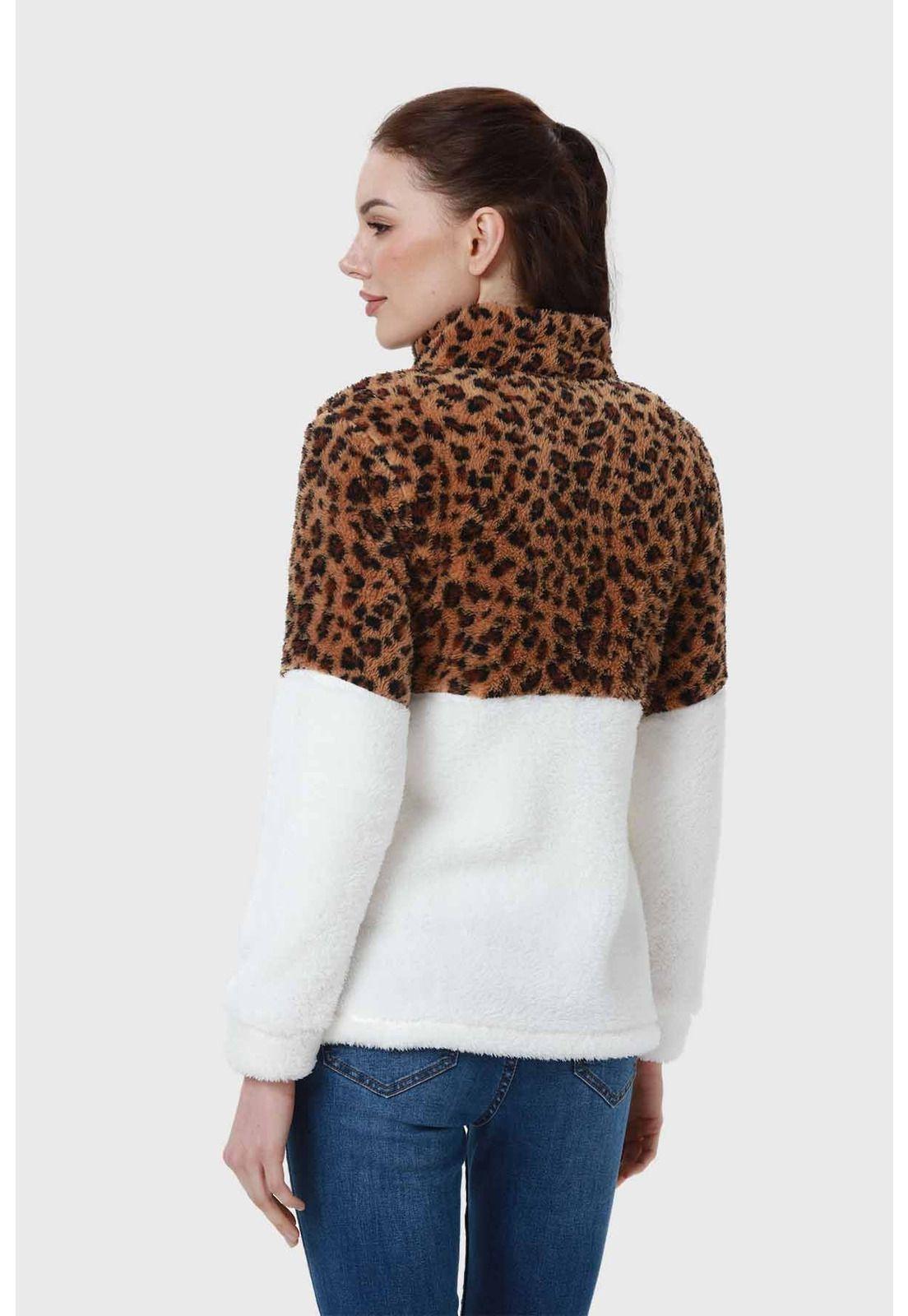 Polar Mujer Tipo Polerón Peludo Crudo-2