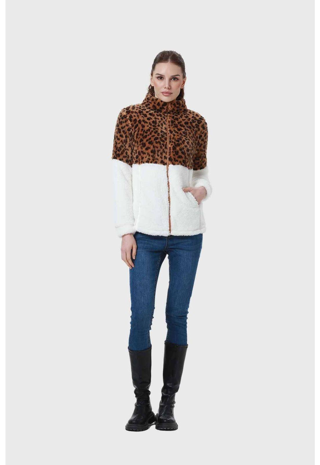 Polar Mujer Tipo Polerón Peludo Crudo-3