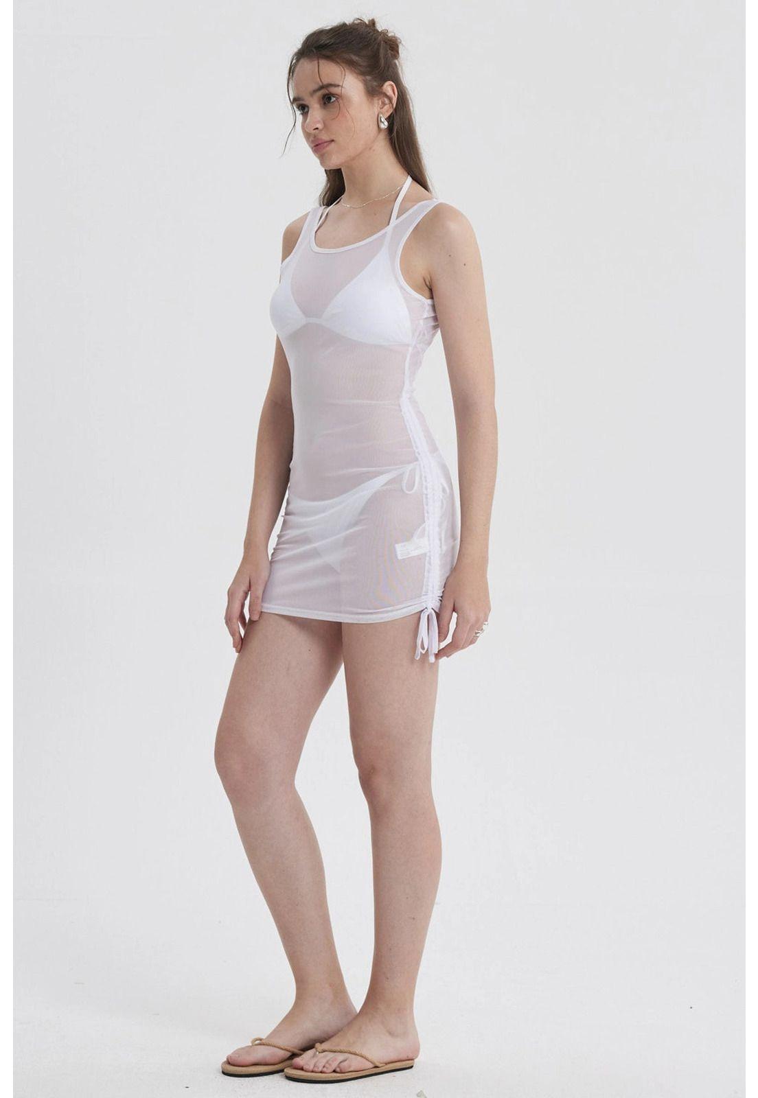 Vestido Mujer Malla Blanco-1