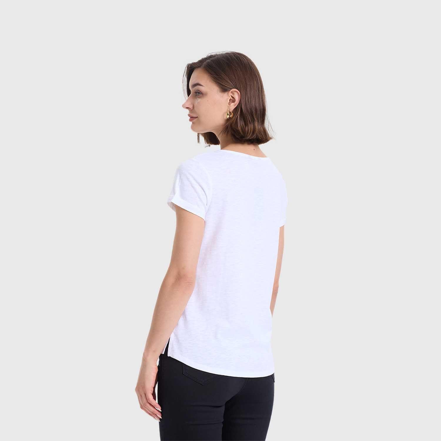 Polera Mujer Print Posicional Blanco Fashion's Park-2
