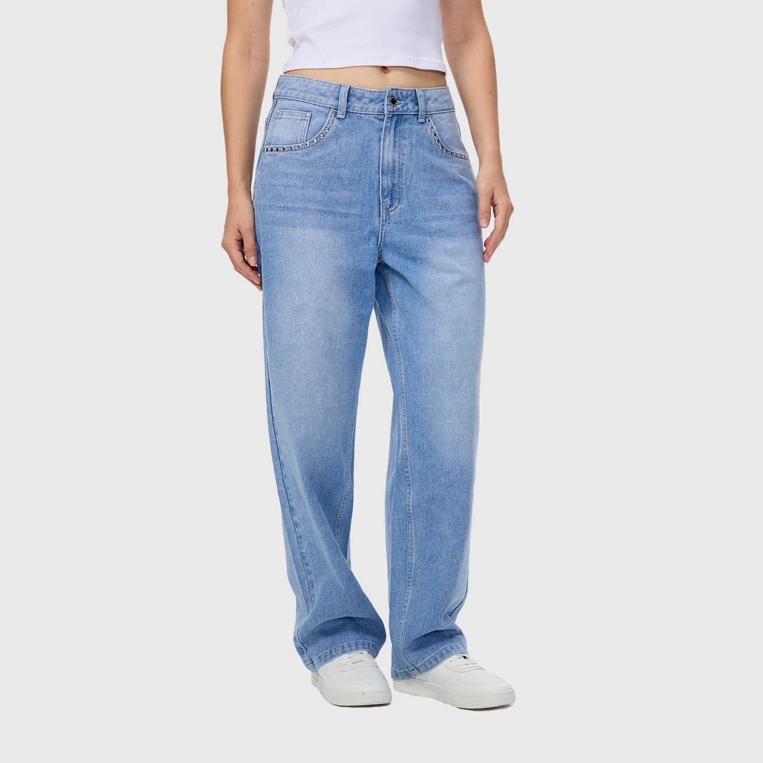 Jeans Mujer Baggy Ballon Azul Oscuro Fashion's Park-1
